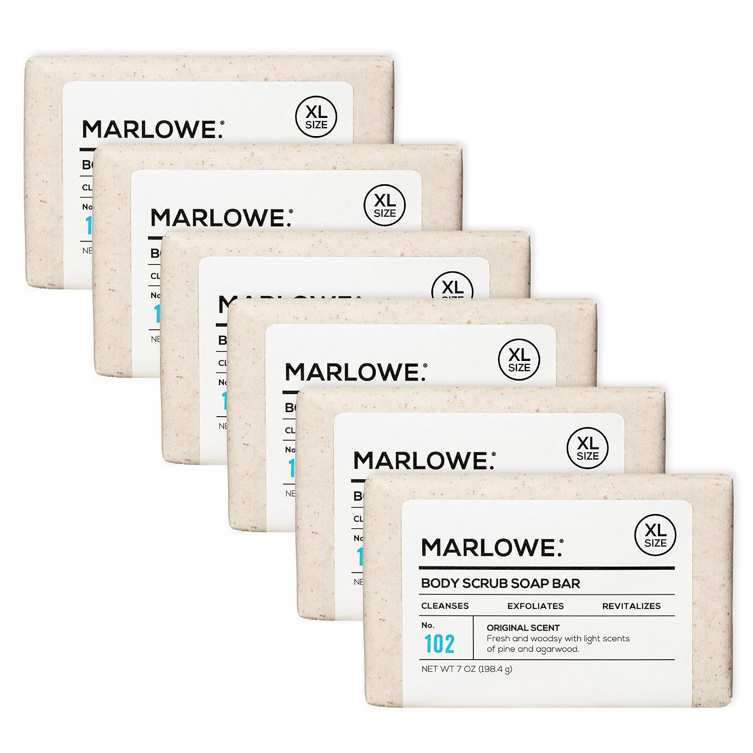 MARLOWE. Body Scrub Soap, Exfoliating Soap Bar, Sage + Fir, 7 oz | Scrub Soap Bar that deeply cleanses and exfoliates while buffing away rough, dry skin. Original Sage + Fir scent.
