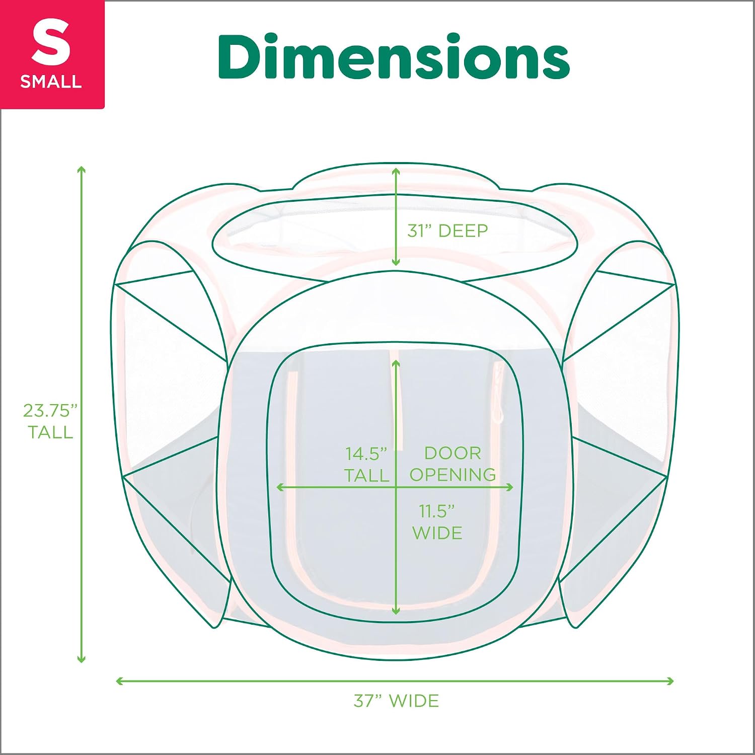 Furhaven Portable Dog Playpen Cat Tent, Pet playground,Kennel foldable indoor outdoor zippered puppy crate - Hunter Green, Medium