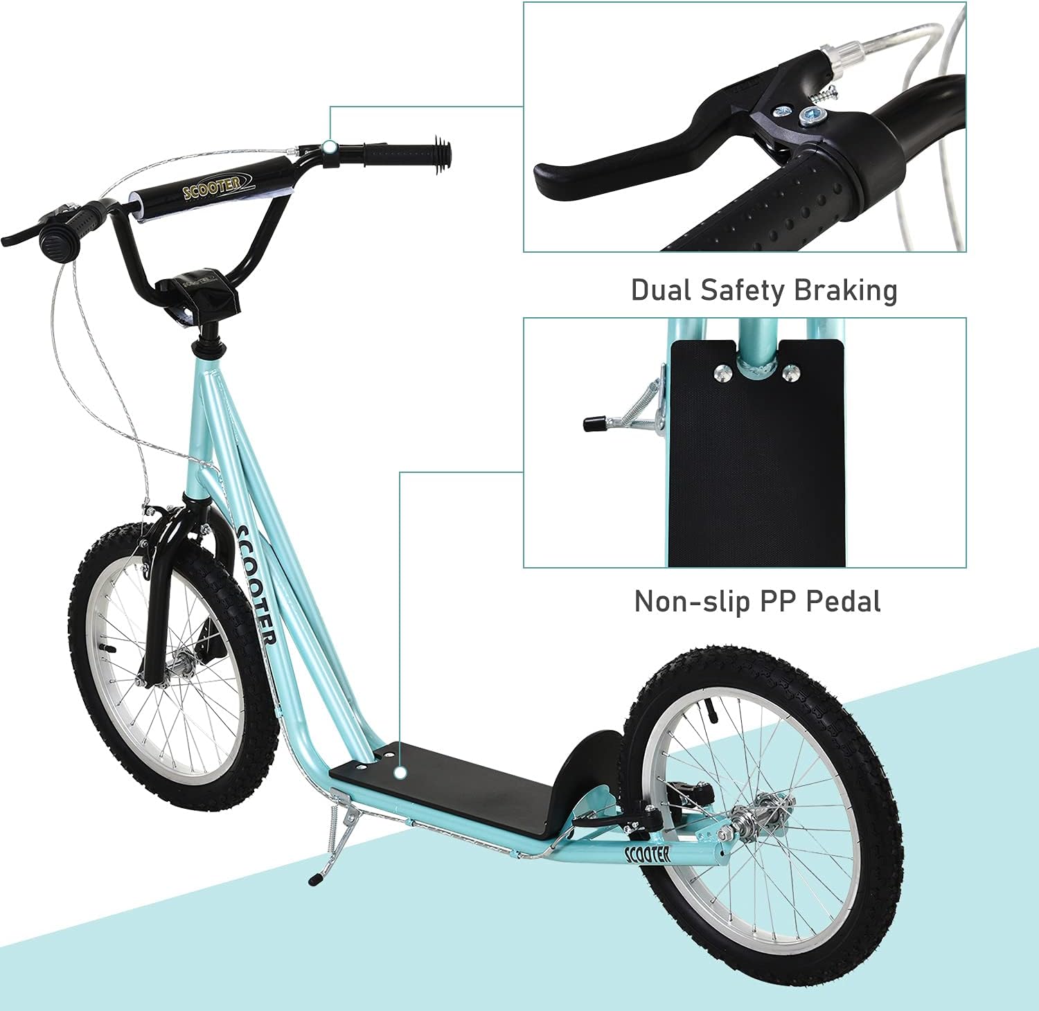 Aosom Youth Scooter Max Load 220 LBS Kids 5+