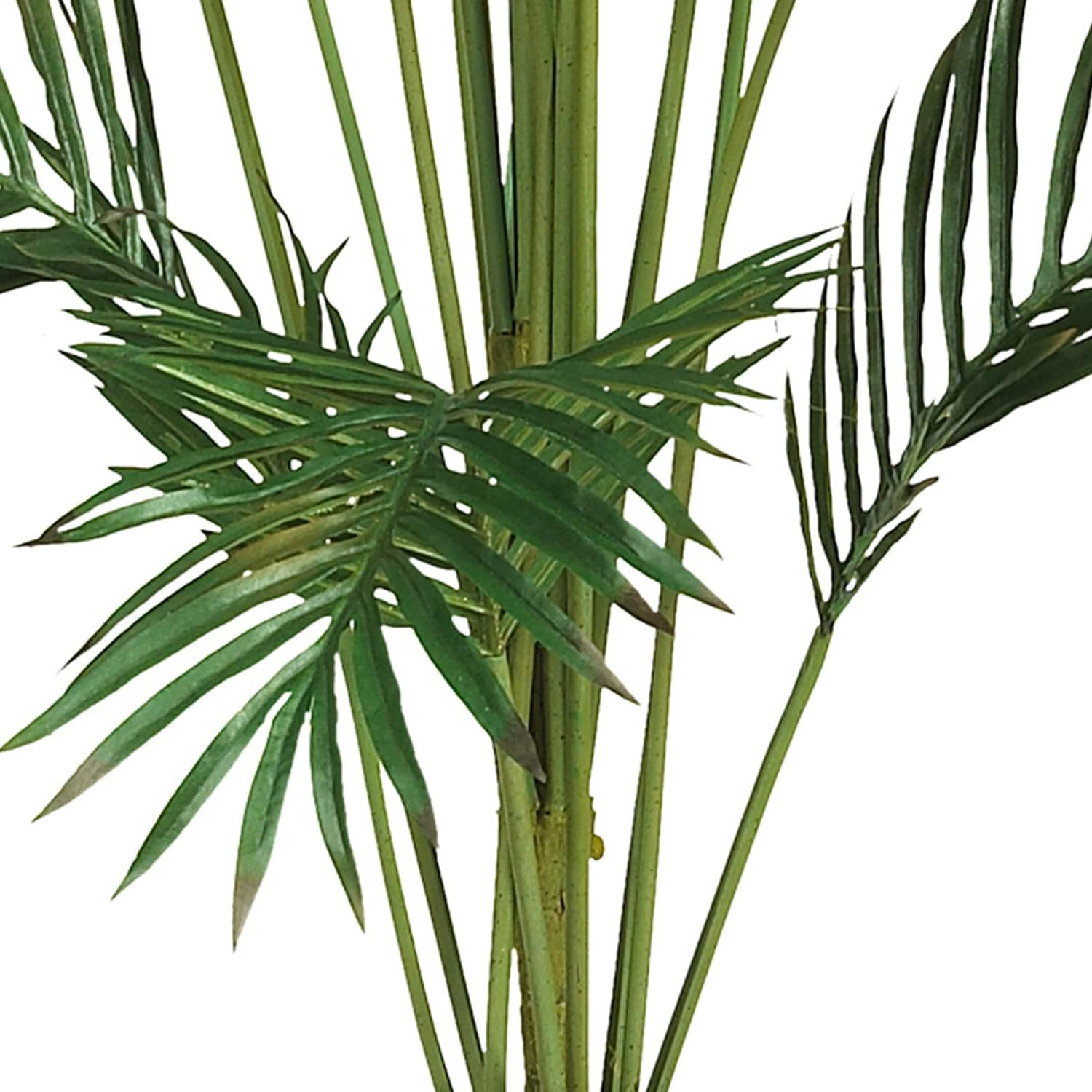 Nearly Natural 7 ft Artificial Paradise Palm Tree with Nursery Pot | 21 Feathery Fronds, Realistic Fake Leaves, Includes Black Nursery Planter