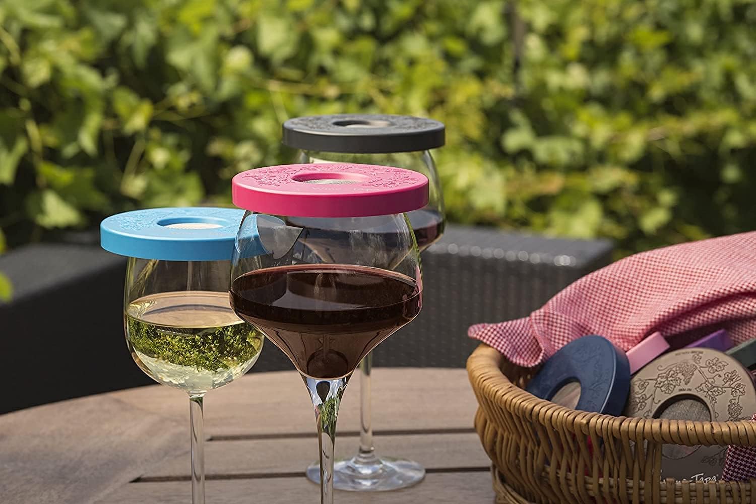 Drinking Glass Covers- Keep Bugs Away from Wine Glasses Outdoors - Use as Cover for Coffee Mugs, Soda Cans, and Drinking Glasses, set of 4 No Spill Drink Covers -Fresco Set