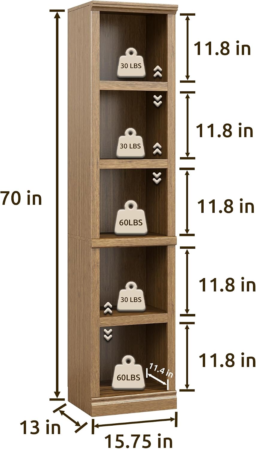 Bevfint 72" Tall Bookcase, White Large Floor Standing Bookshelf for Hallway | 5 Tier Shelves Open Storage Organizer with Anti Tipping Device, Book Case for Living Room Kitchen Home Office Bedroom