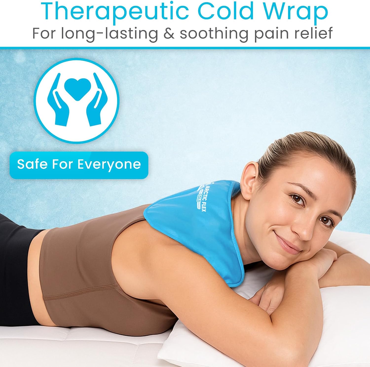 Arctic Flex Neck Ice Pack - Cold Compress Shoulder Therapy Wrap - Cool | Reusable Medical Freezer Gel Pad for Swelling, Injuries, Headache, Cooler (Large (1 Pack))