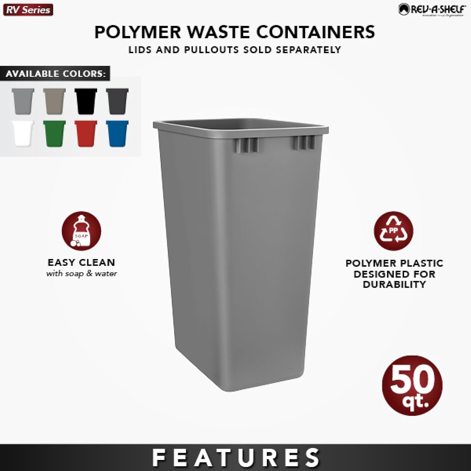 Rev-A-Shelf 35 qt. Polymer Replacement Waste Container (Champagne)