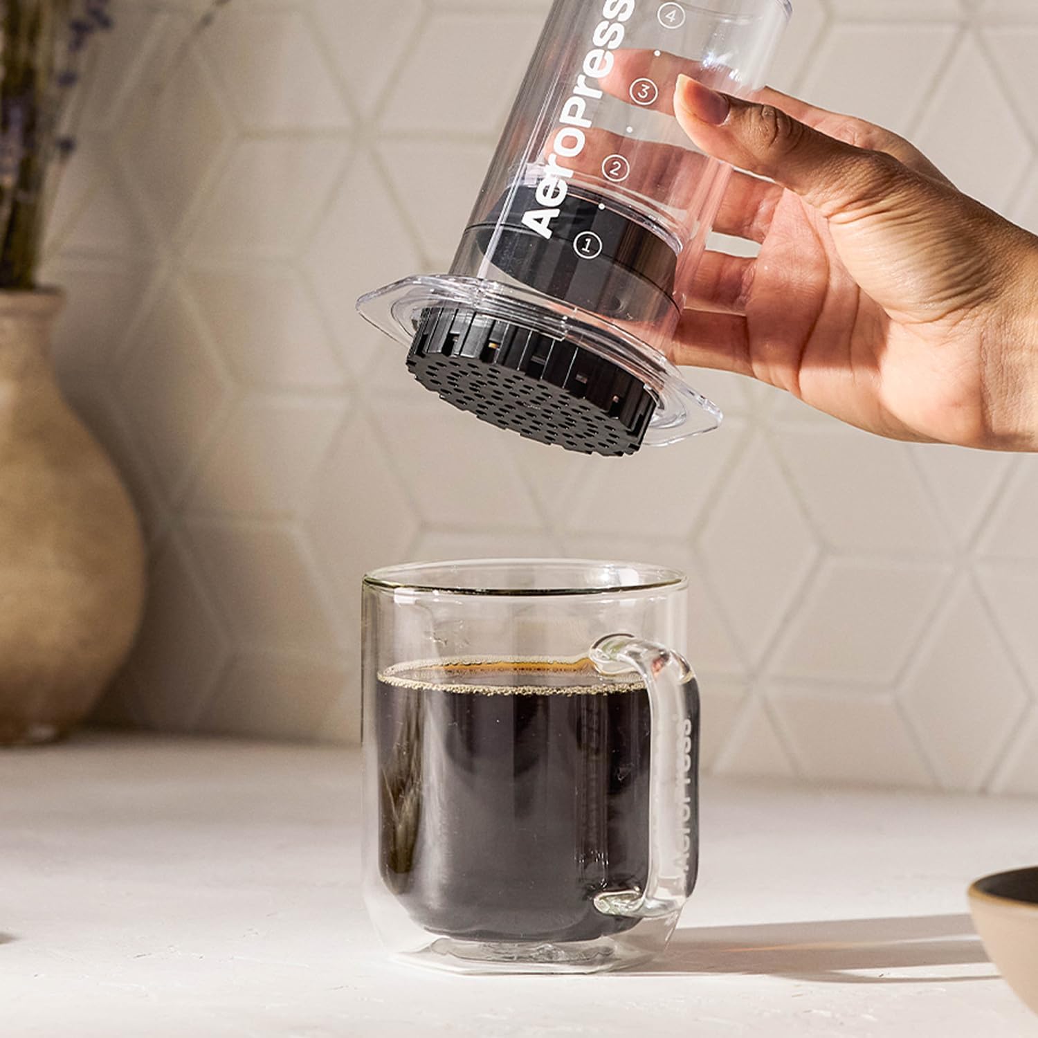 AeroPress Original Coffee Press, French Press, Pour-Over & Espresso Style | All-in-One Manual Coffee Maker, 2-Minute Brew, Less Bitterness, More Flavor, Portable, Travel & Camping