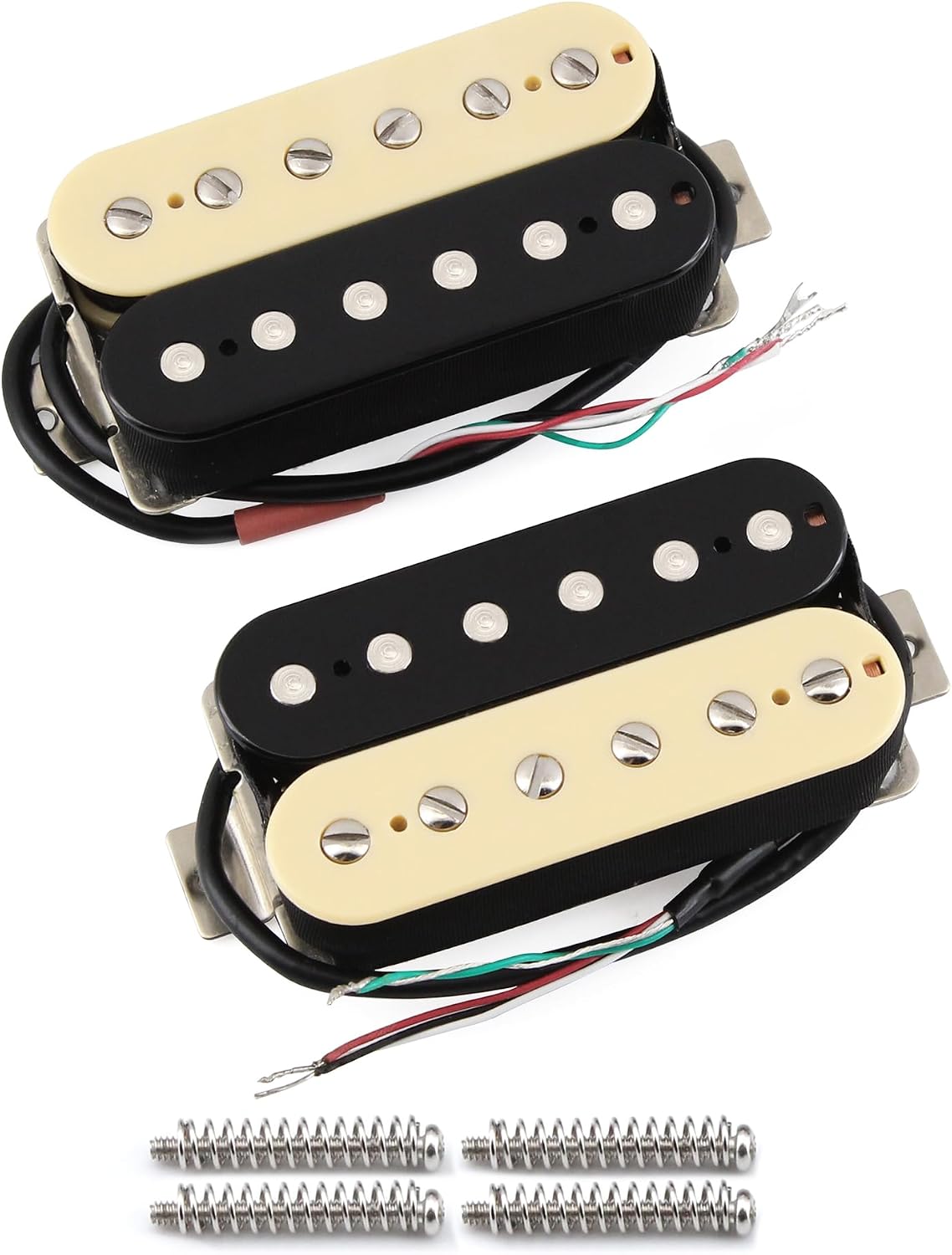 FLEOR Alnico 5 Guitar Pickup Double Coil Humbucker Pickups Neck and Bridge Set Black