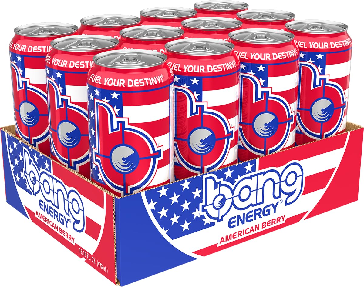 Bang Energy Blue Razz, Sugar-Free Energy Drink, 16-Ounce | Pack of 12