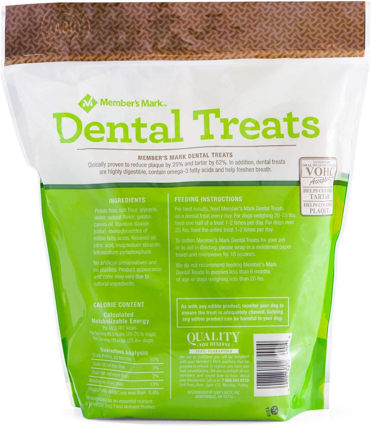 Member's Mark Dental Chew Treats for Dogs 30 ct. / 2 Pack