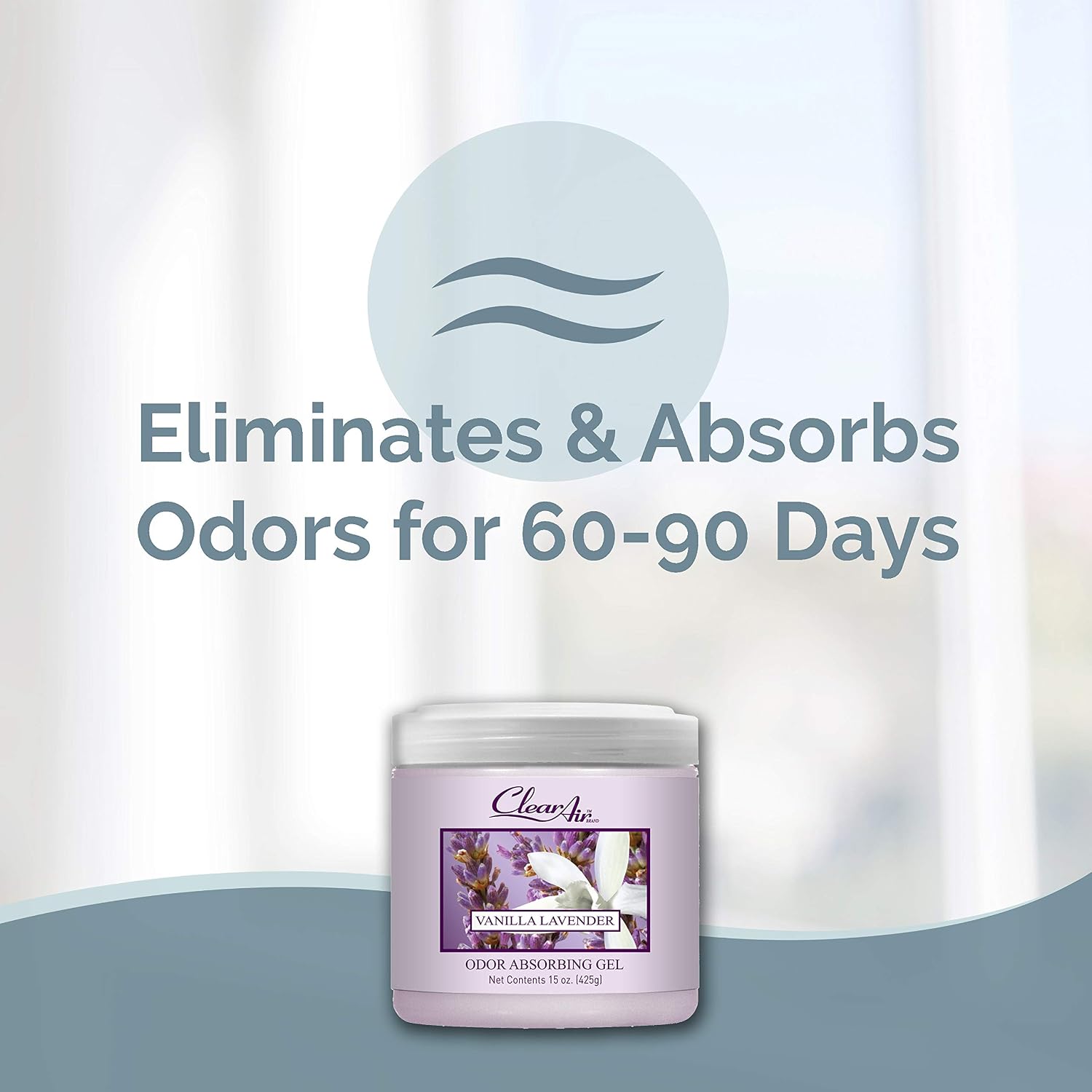 Clear Air 15oz Gel Odor Eliminator - Absorb & Remove Strong Odors from Pets, in Bathrooms, Basements, Garage, Cars, RVs & Boats - Eliminate Tough Odors with Essential Oils (Spring Rain, 2-Pack)
