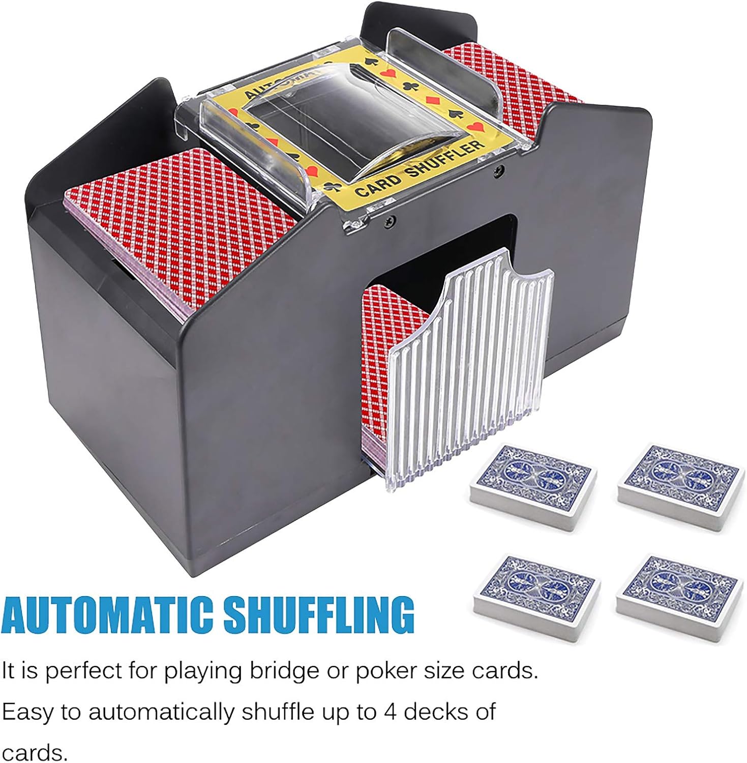 Automatic Card Shuffler for Five Crowns Card Game, Battery Operated Poker Shuffling Machine, Poker Card Shuffler