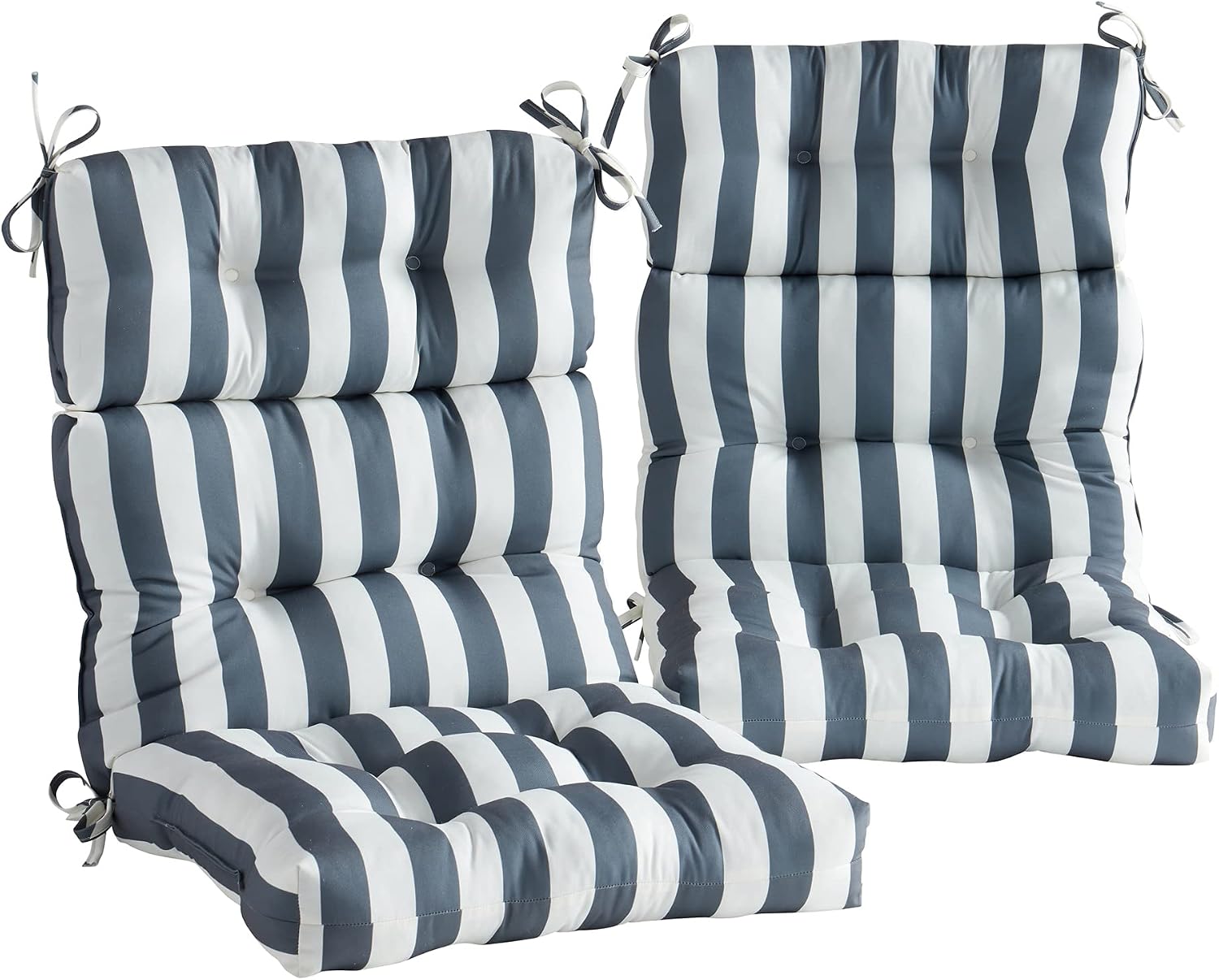 Greendale Home Fashions Outdoor 44x22-inch High Back Chair Cushions (Set of 2), Cement