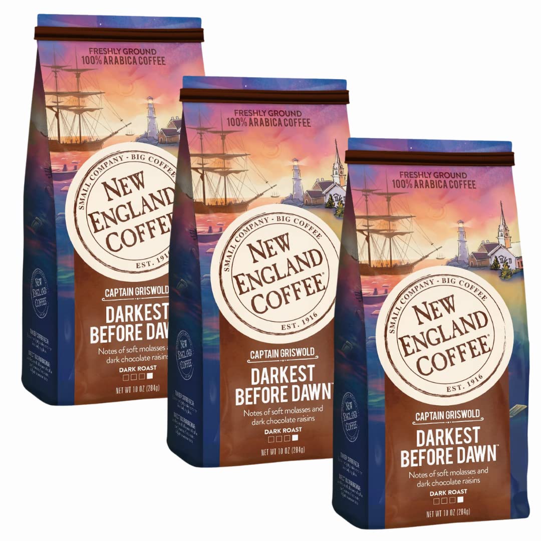 New England Coffee French Roast Dark Roast Ground Coffee, 10oz Bag (Pack of 1)