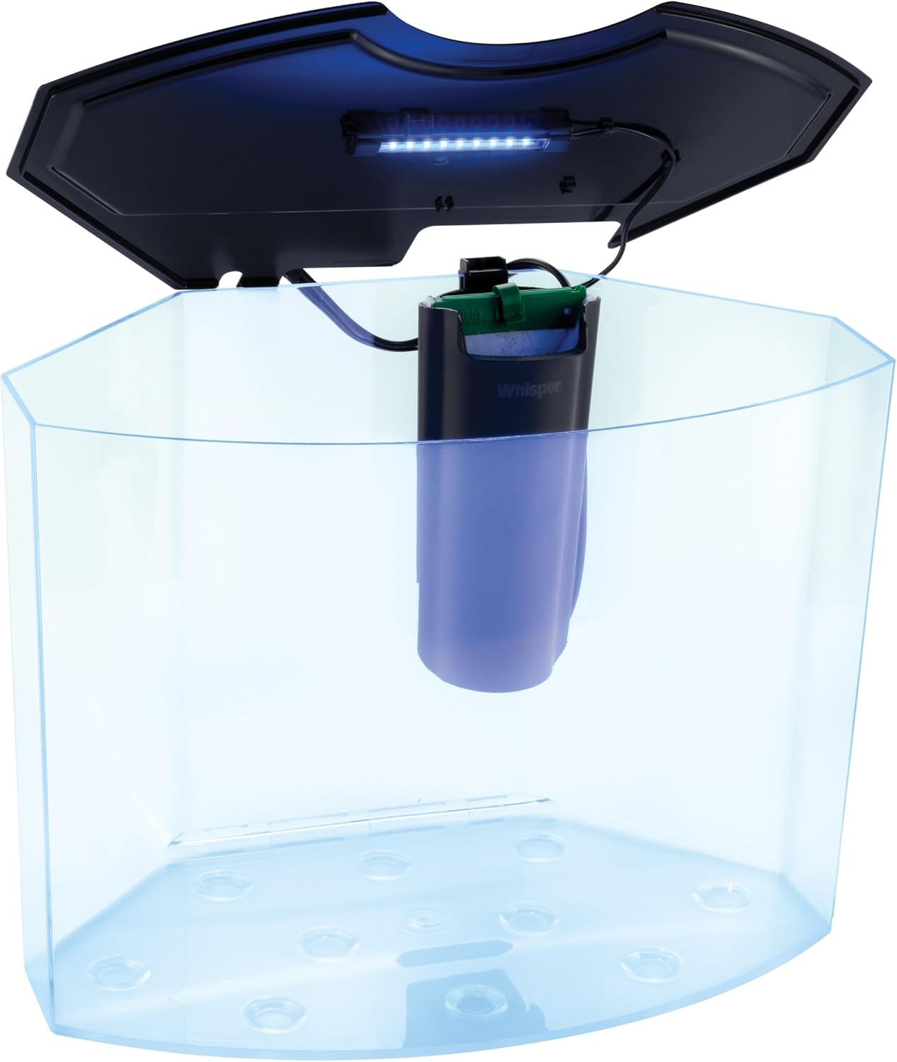 GloFish Crescent aquarium Kit 3 Gallons, Includes Hidden Blue LED Light And Internal Filter