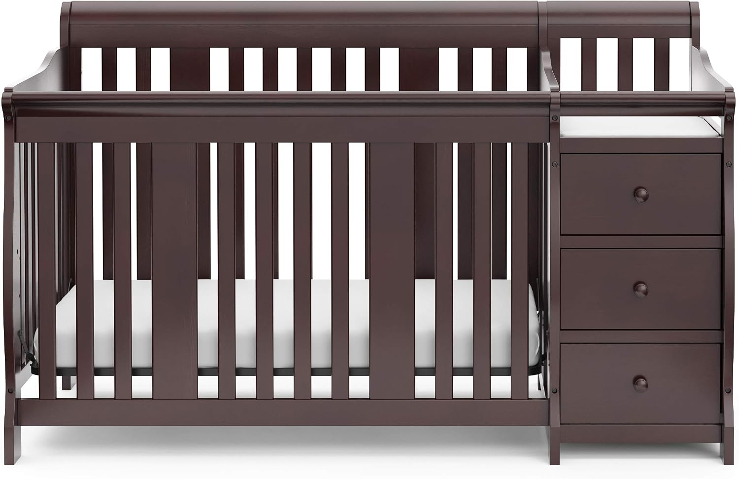 Storkcraft Portofino 5-in-1 Convertible Crib and Changer, Pebble Gray