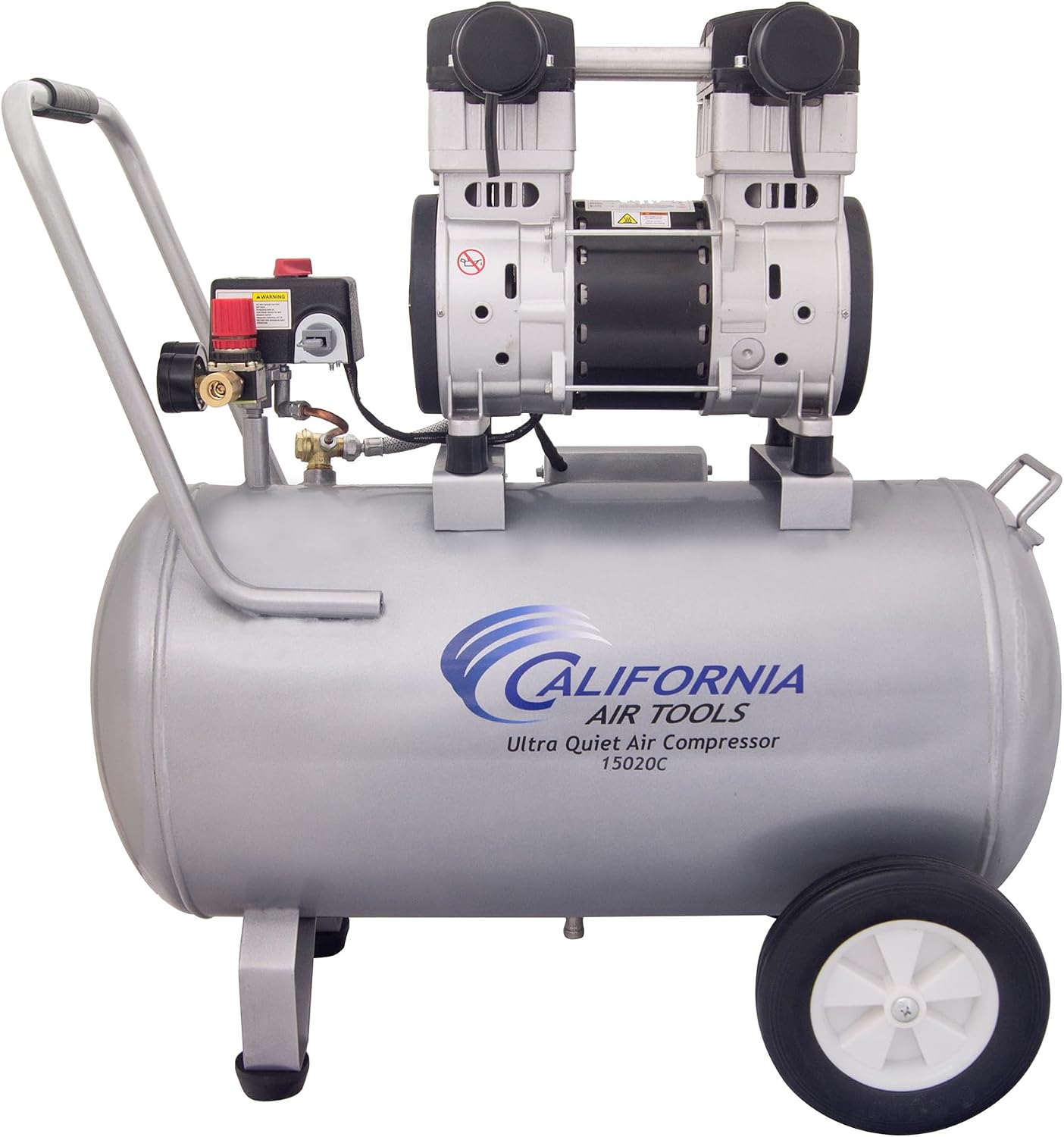 California Air Tools 15020C Powerful 2.0 HP Ultra Quiet and Oil-Free Air Compressor with Wheels, 15 Gallon Tank Capacity, 70 dB Noise Level, Electric
