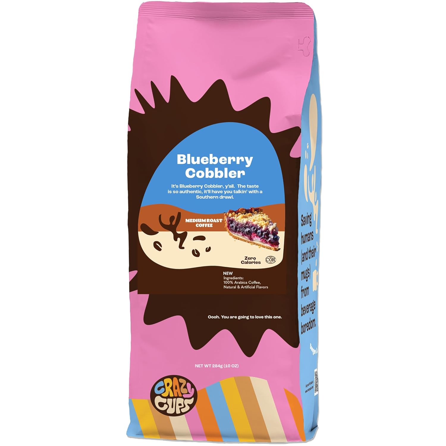 Crazy Cups Flavored Ground Coffee, Cinnamon French Toast, in 10 oz Bag, For Brewing Flavored Hot or Iced Coffee
