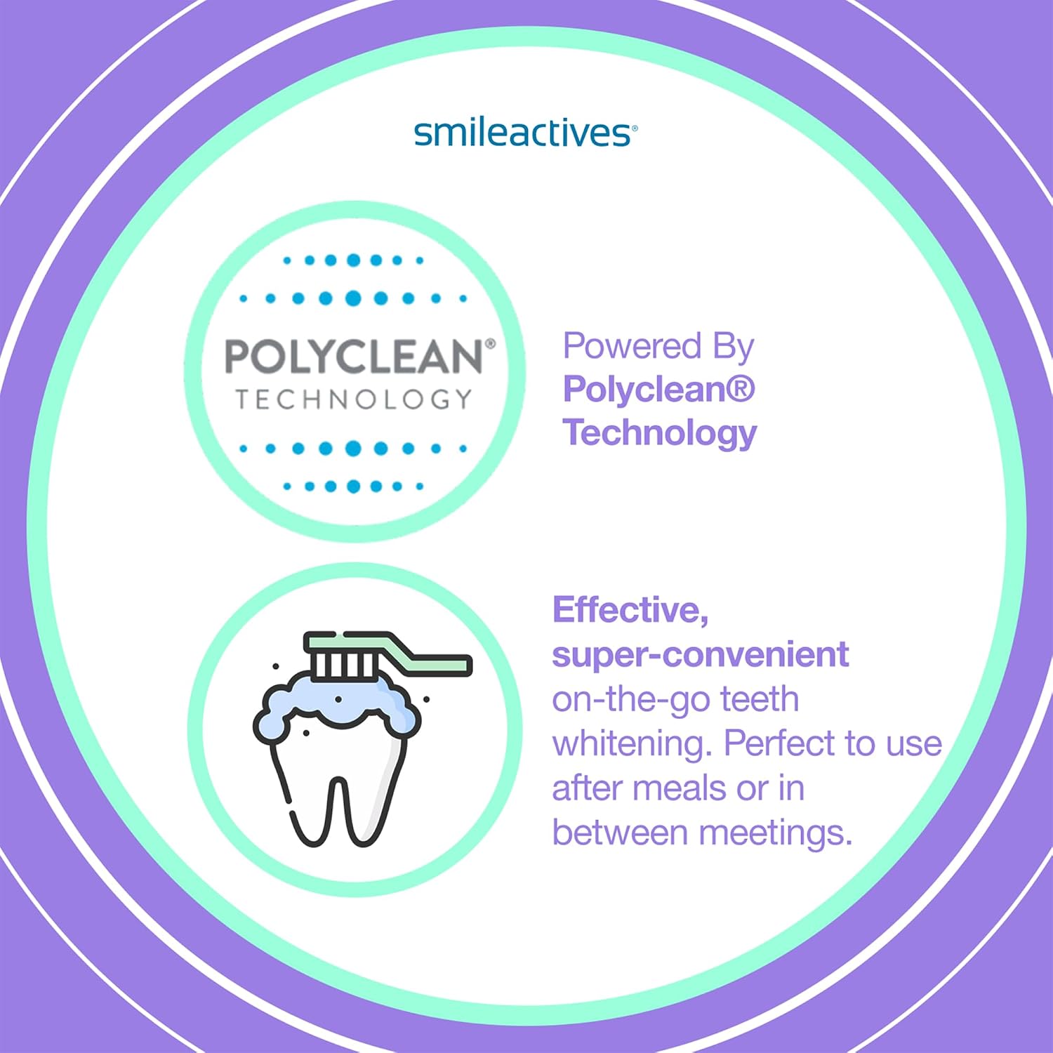 Smileactives Teeth Whitening Pen, Stain Remover Gel, Vanilla Mint, 2-Pack | Precision Brush-Tip Applicator, Dental-Grade Formula, Travel-Ready Design