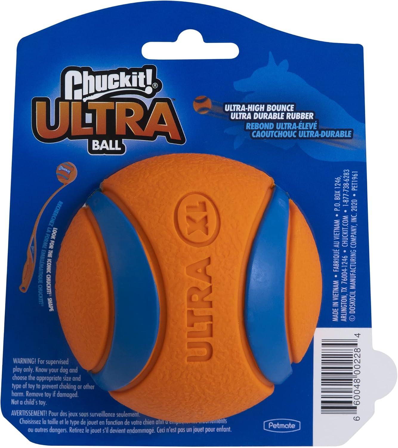 Chuckit! Ultra Ball Dog Toy - Size Large - For Dogs 60-100 lbs - Made from Durable Rubber - Super Bouncy - Floats in Water - 3-inch Diameter - Pack of 1
