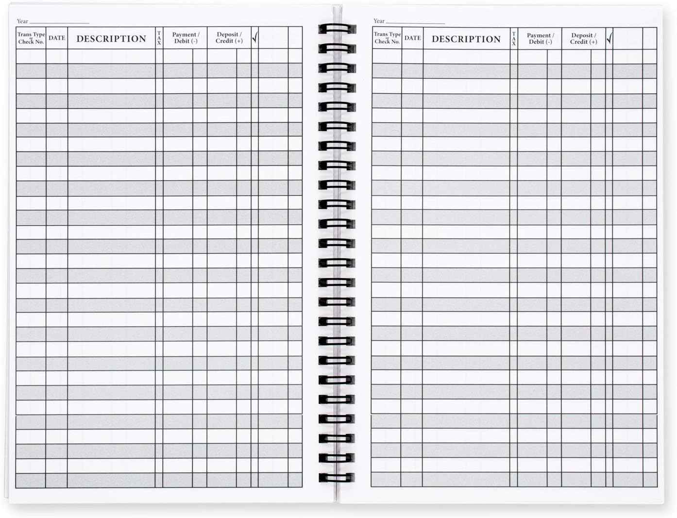 Side Spiral Bound Slate Gray Checkbook/Transaction Register
