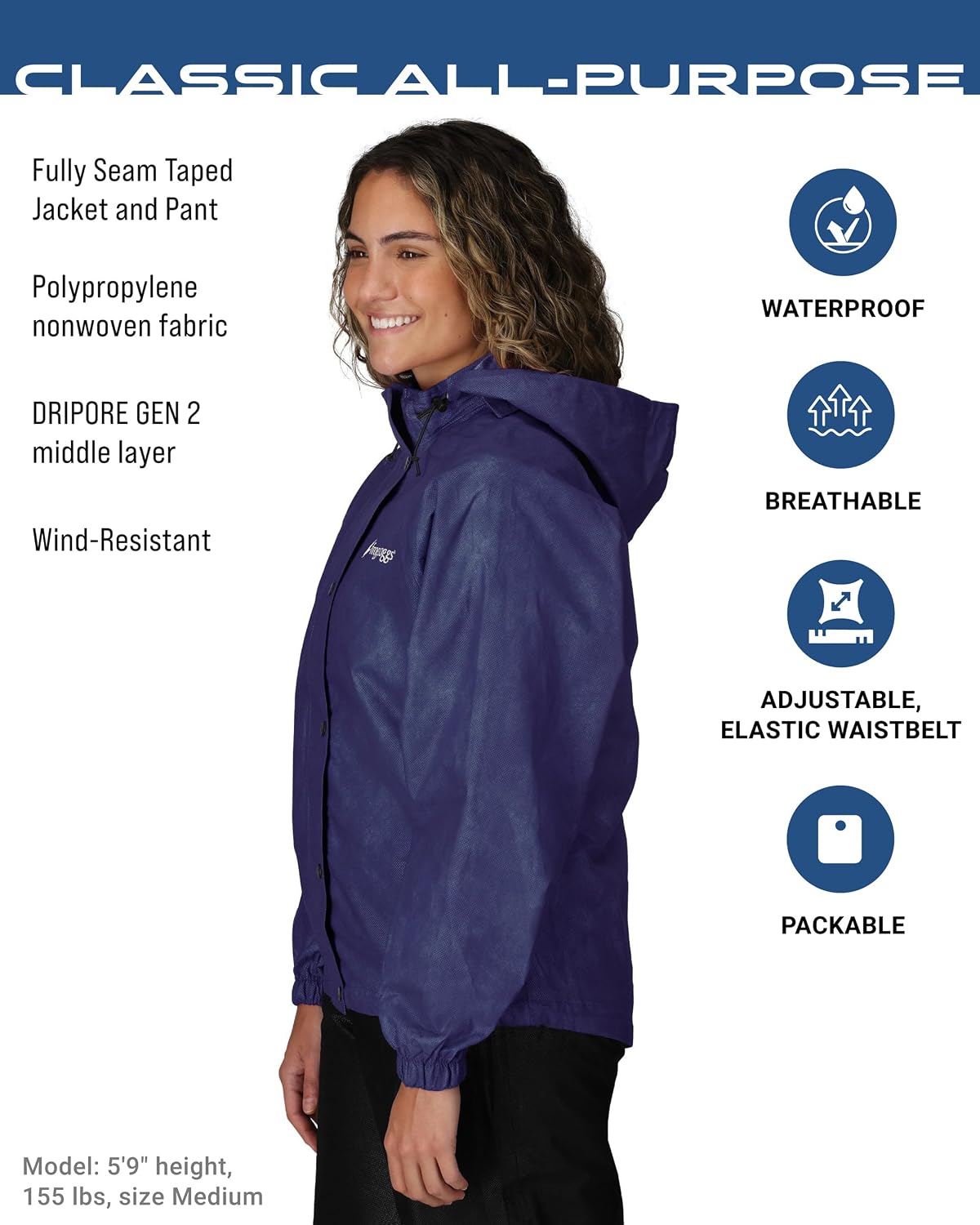 FROGG TOGGS Women's Classic All-Purpose Waterproof Breathable Rain Suit