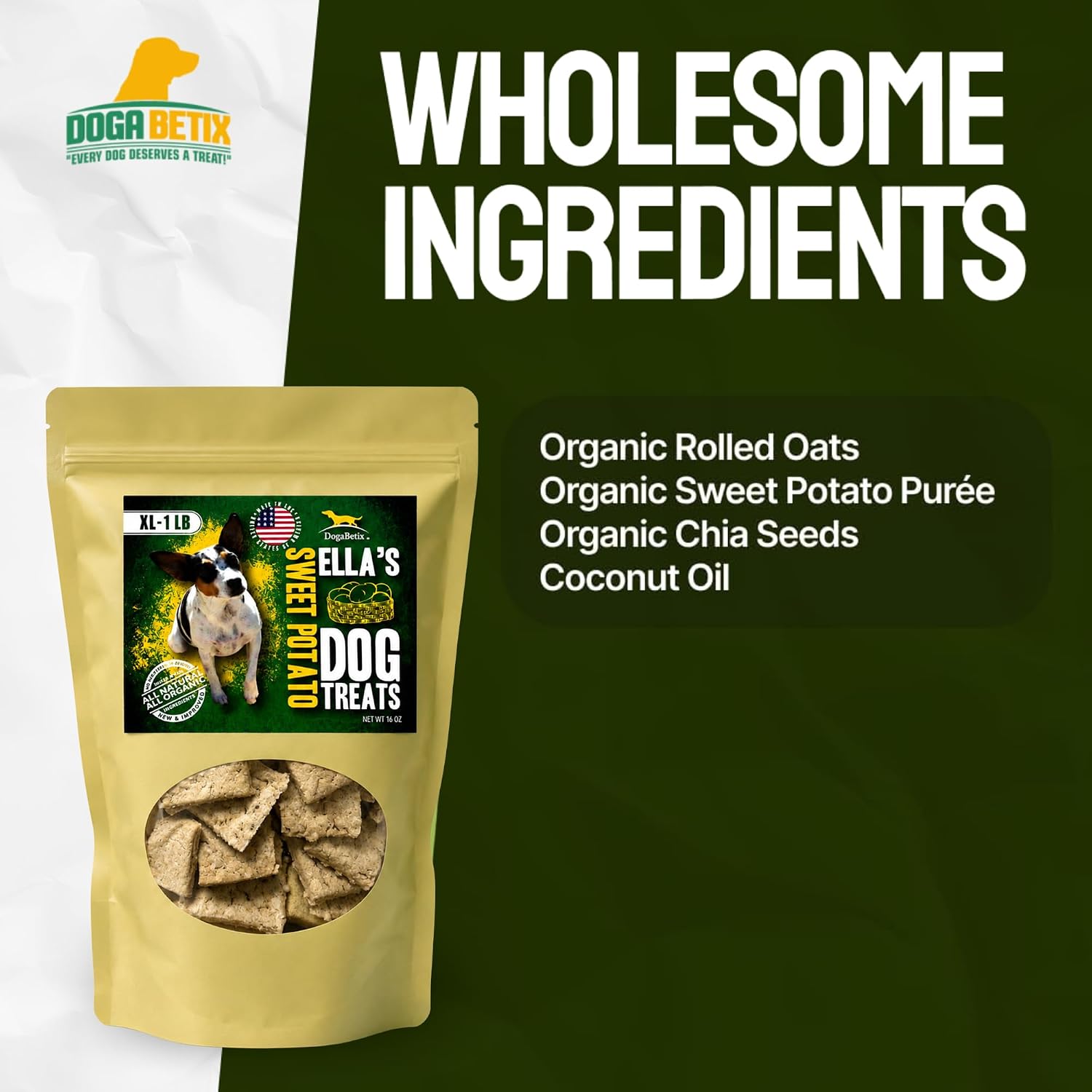 Ella's Diabetic Dog Treats Chicken (8oz) - Low Glycemic Ingredients - Vet Approved - Made in USA by Owners of Diabetic Dogs - Developed to Help Keep Glucose Levels Stable