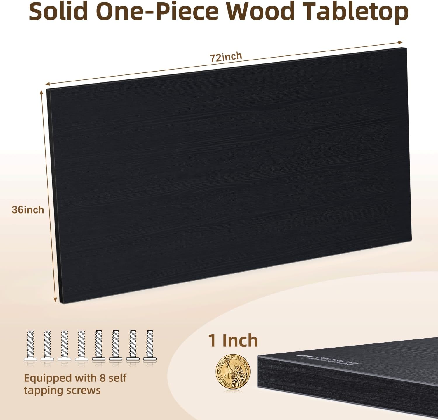 Rectangular Wood Table Top, 71x32x1 in Solid One-Piece Workbench Top | Wood Table Top Particle Board For Standing Desk, Home Office DIY Countertop, Washer Dryer, Coffee Bar And Workbench Use