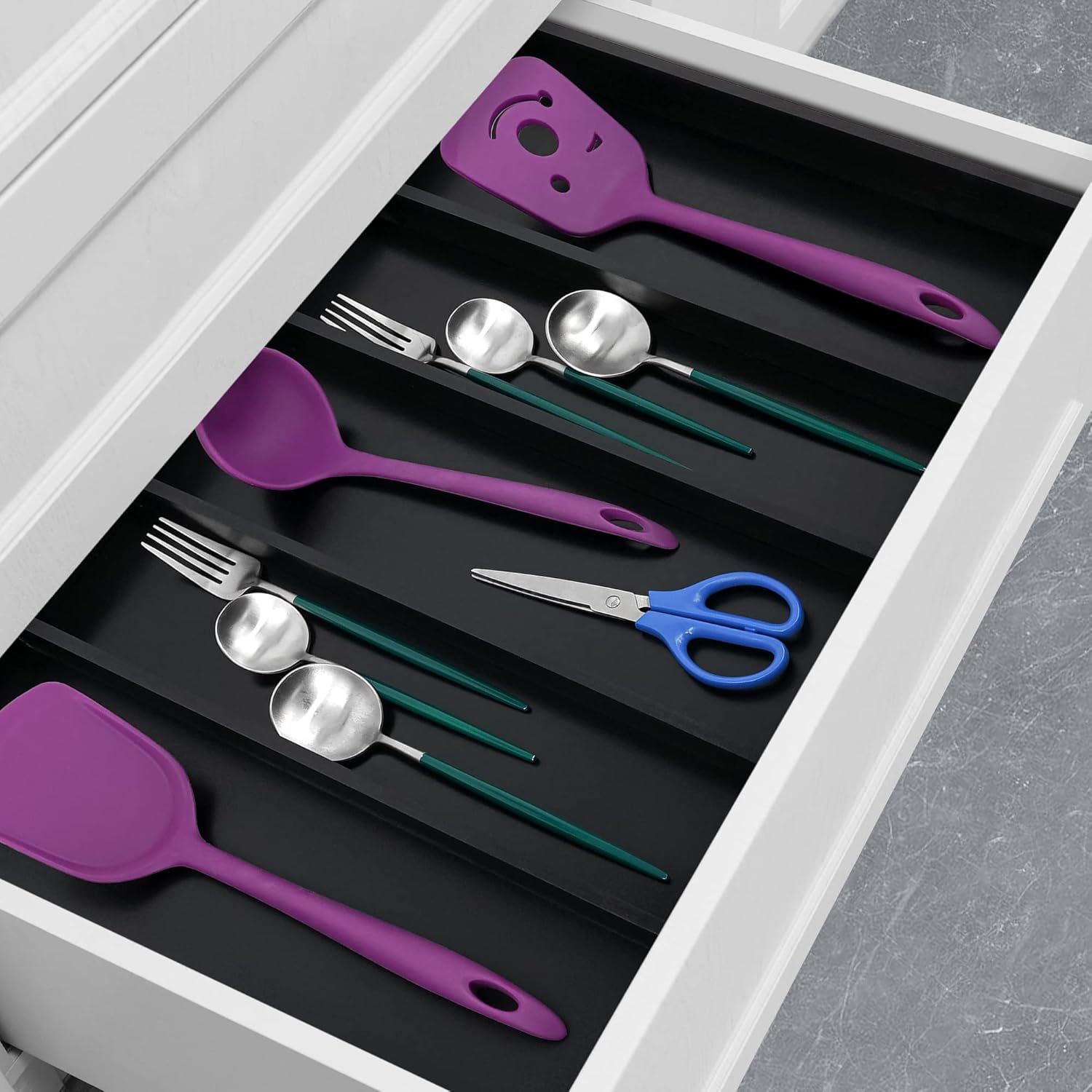 Utoplike Bamboo Expandable Kitchen Drawer Organizer Silverware Utensil Tray