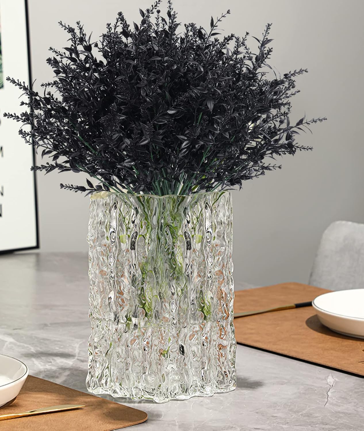 RECUTMS Artificial Greenery Lavender Fake Shrubs Flowers 8 Pcs UV Resistant