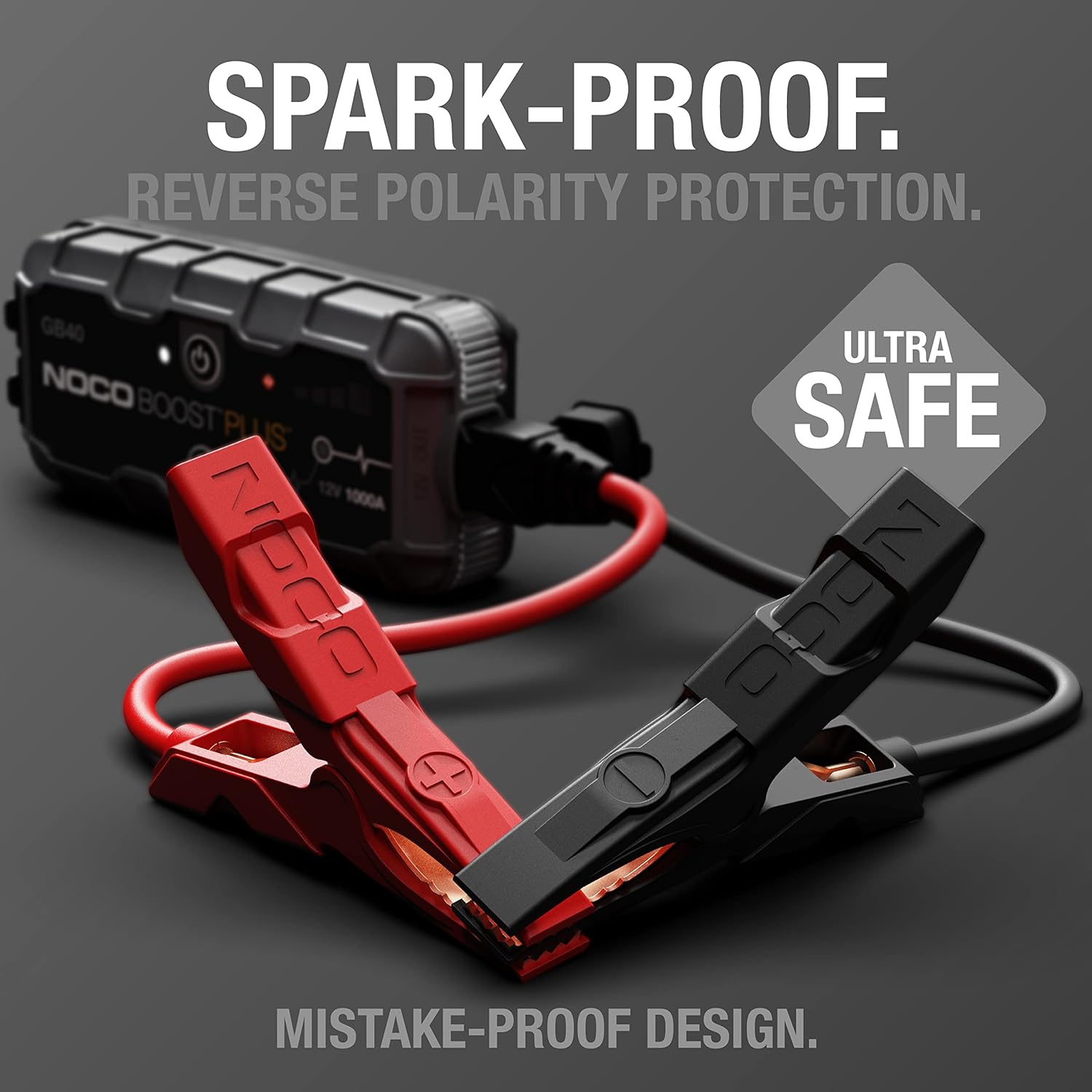 NOCO Boost GB40 12V 1000A UltraSafe Portable Lithium Jump Starter | Spark-Proof & Reverse Polarity Protection, For Car, Truck, Motorcycle, SUV, Boat