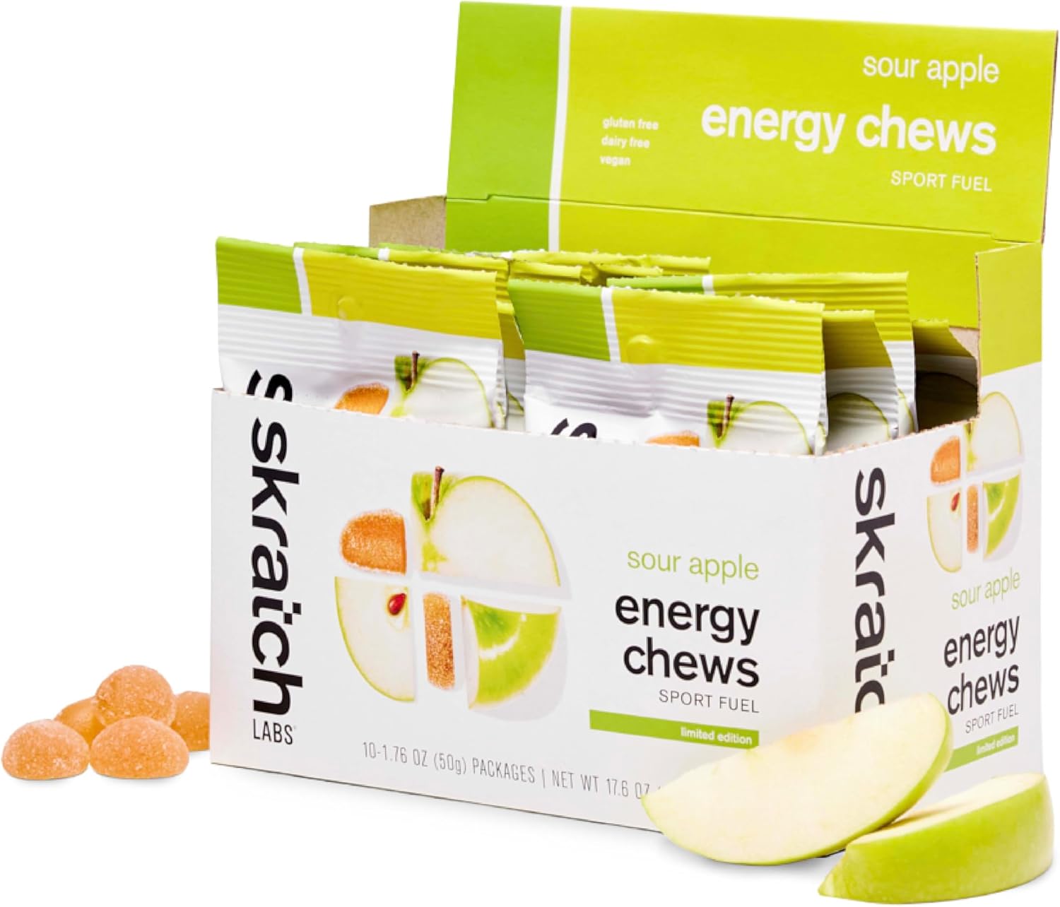 Skratch Labs Energy Chews, Caffeinated Sour Cherry, 10 Pack
