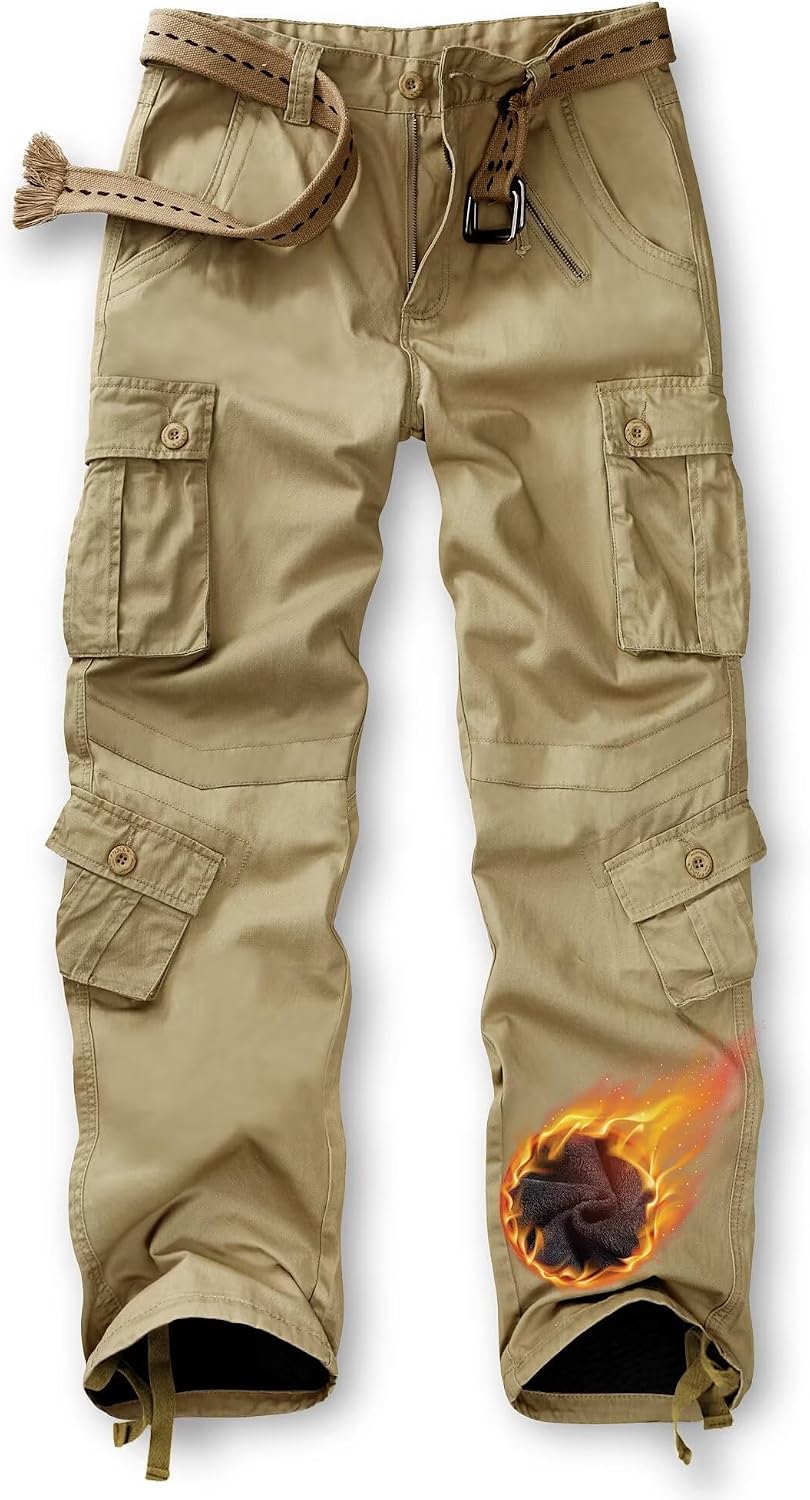 TRGPSG Men's Fleece Lined Hiking Cargo Pants