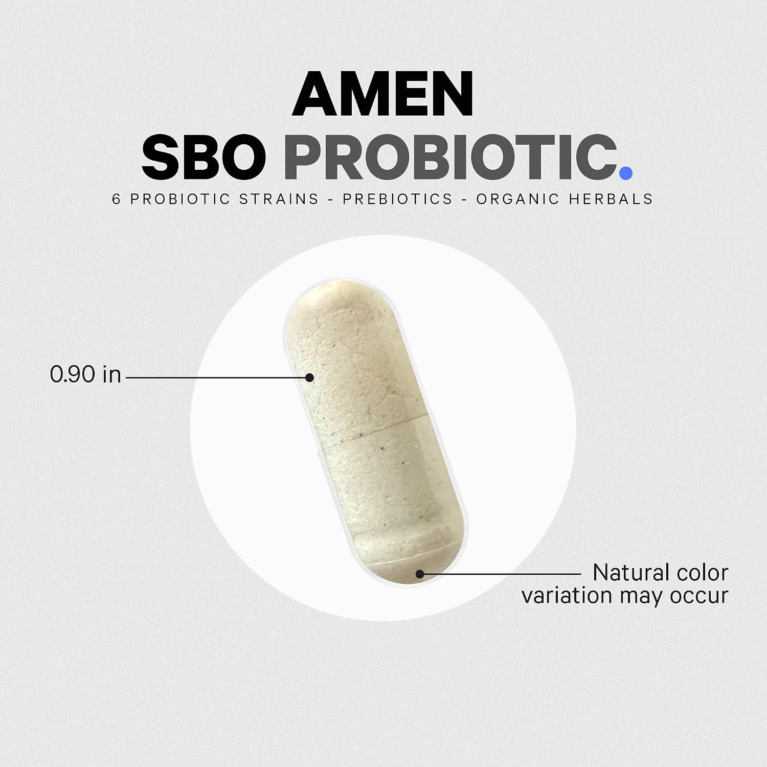 Amen SBO Probiotics Supplement, 50 Billion CFU, Prebiotics, 60 Capsules | Soil-based probiotic 50 billion CFU with prebiotics blend, sprouted broccoli
