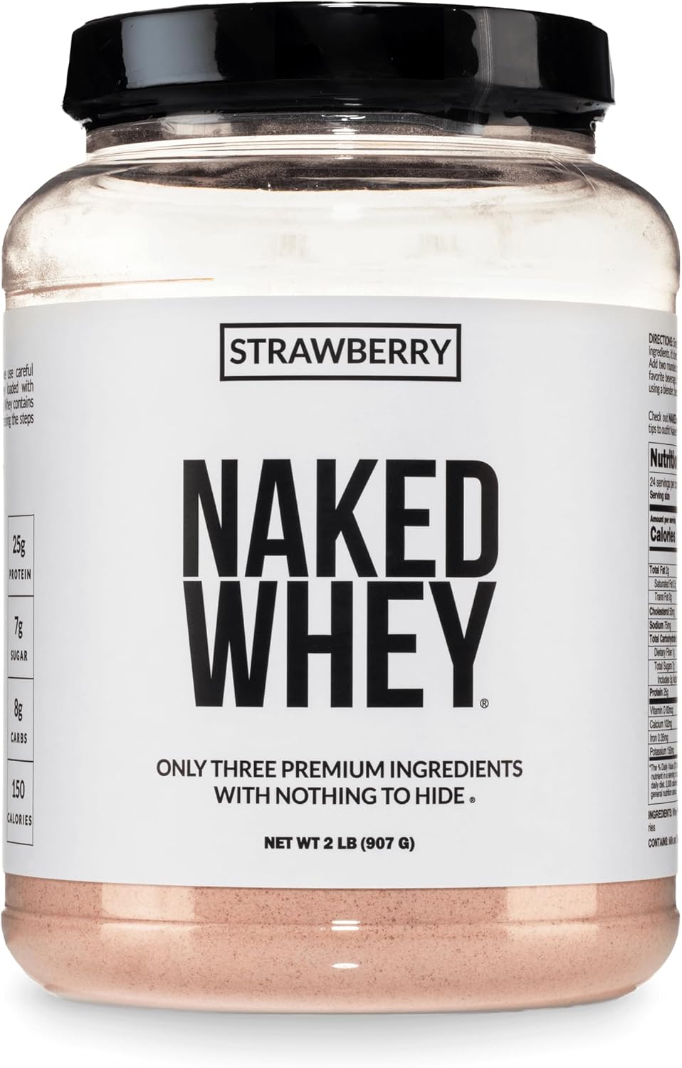 NAKED Whey 5LB 100% Grass Fed Unflavored Whey Protein Powder - Only 1 Ingredient, NSF Certified, Undenatured, Gluten Free, Soy Free, Promote Muscle Growth and Recovery - 76 Servings