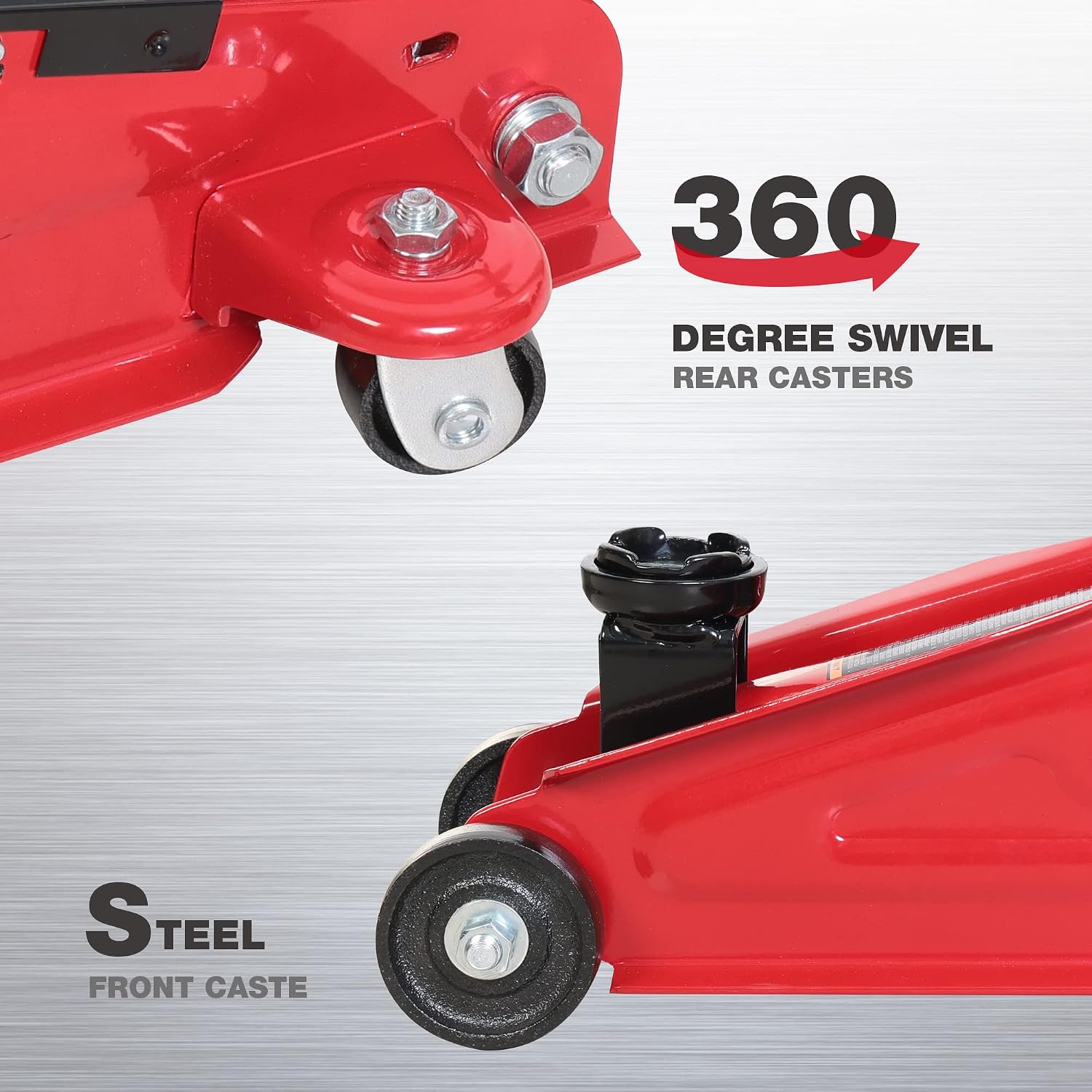 BIG RED AT84007R Torin Hydraulic Low Profile Service/Floor Jack with Dual Piston Quick Lift Pump, 4 Ton (8,000 lb) Capacity, Red