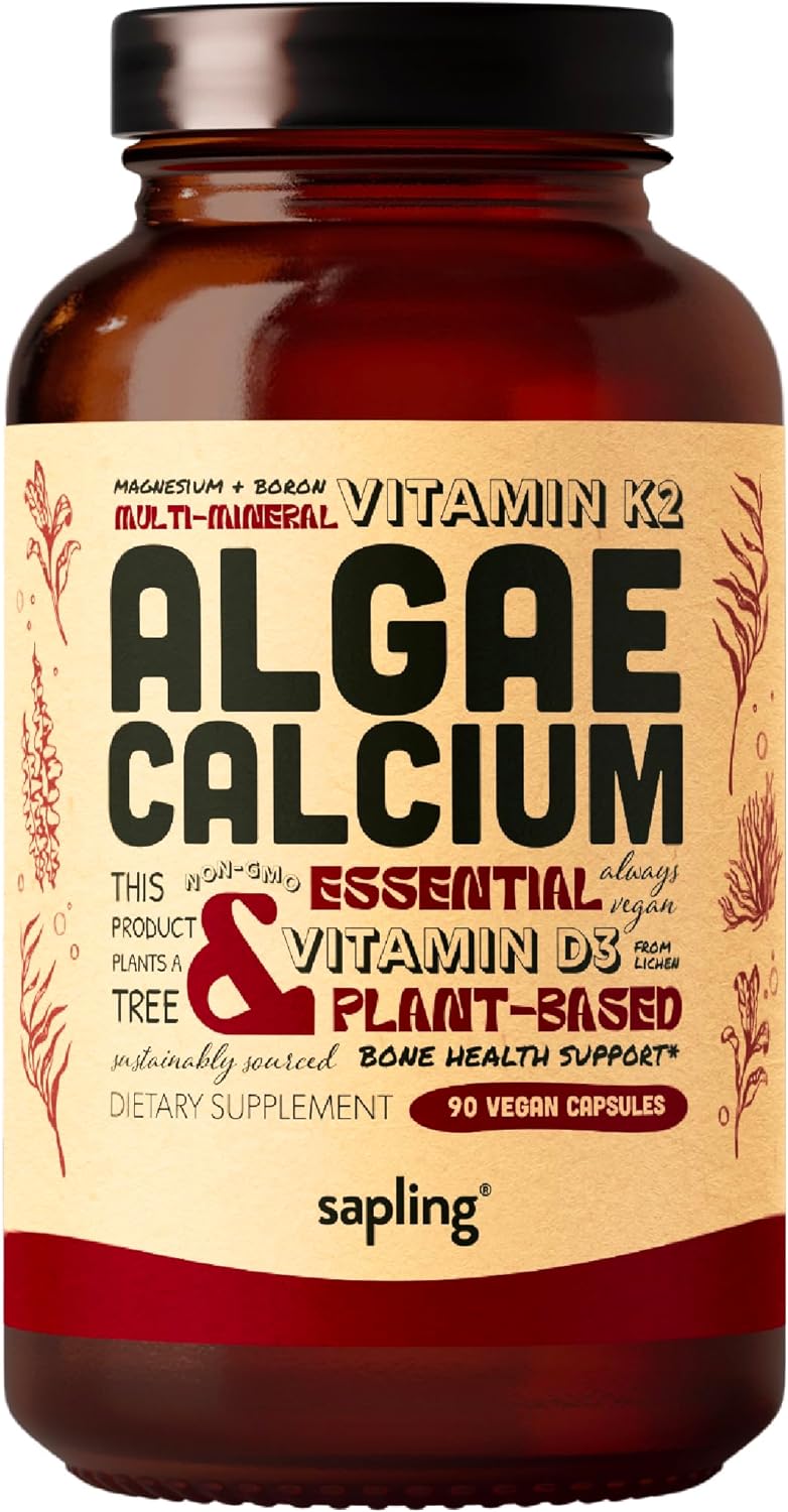 sapling Calcium Supplement - Whole Food with Vitamin K2 & D3, Magnesium, Zinc, Boron