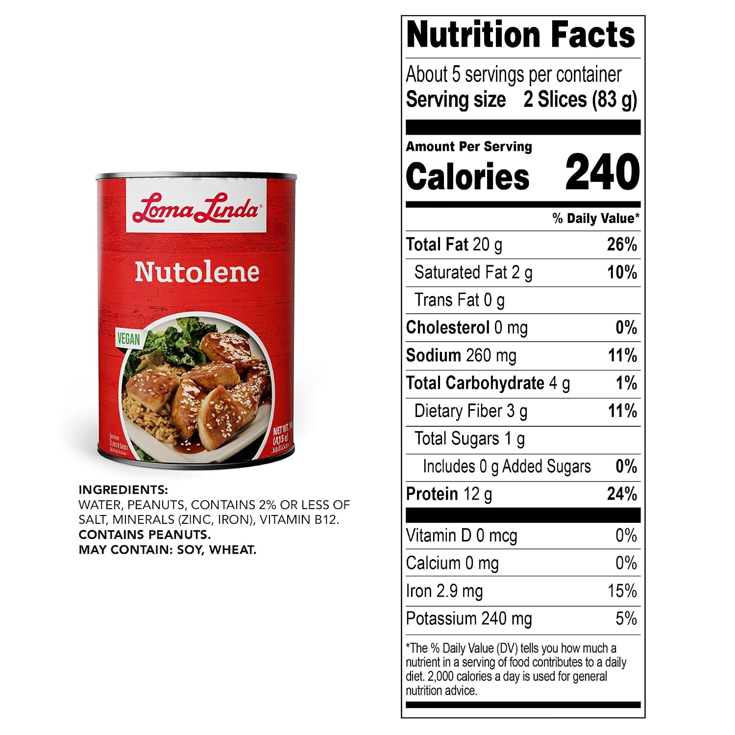 Loma Linda - Plant-Based - Nutolene (14.6 oz.) (Pack of 6) - Vegan
