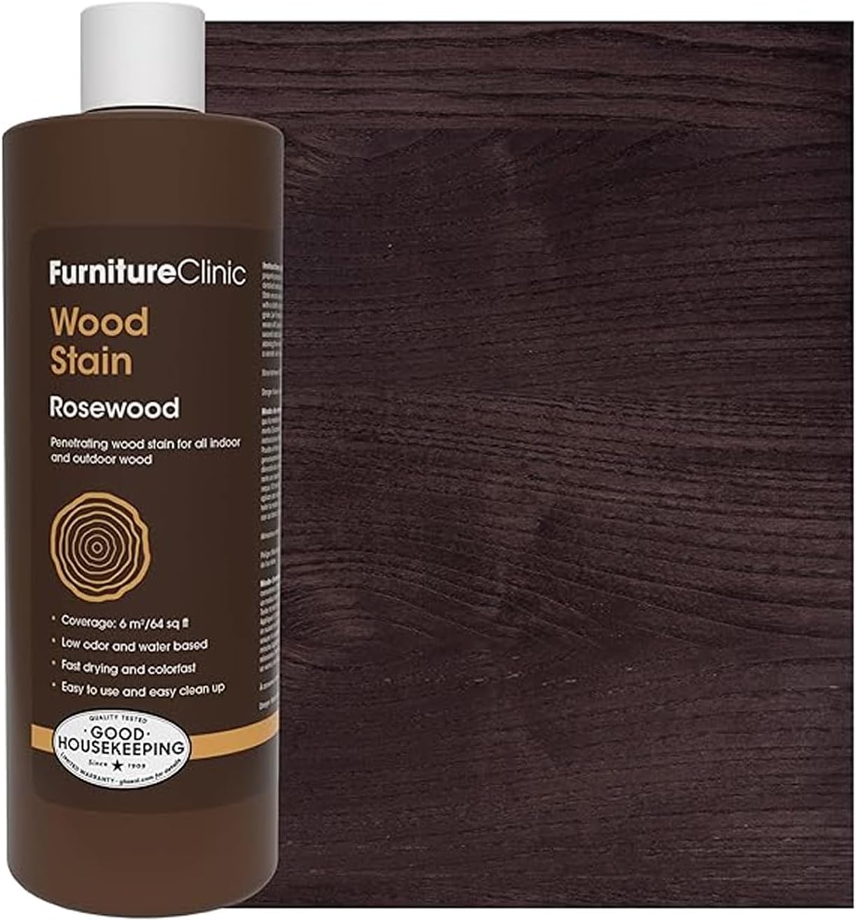 Furniture Clinic Wood Stain | Dark Oak | Water Based | Fast Drying, Low Odor