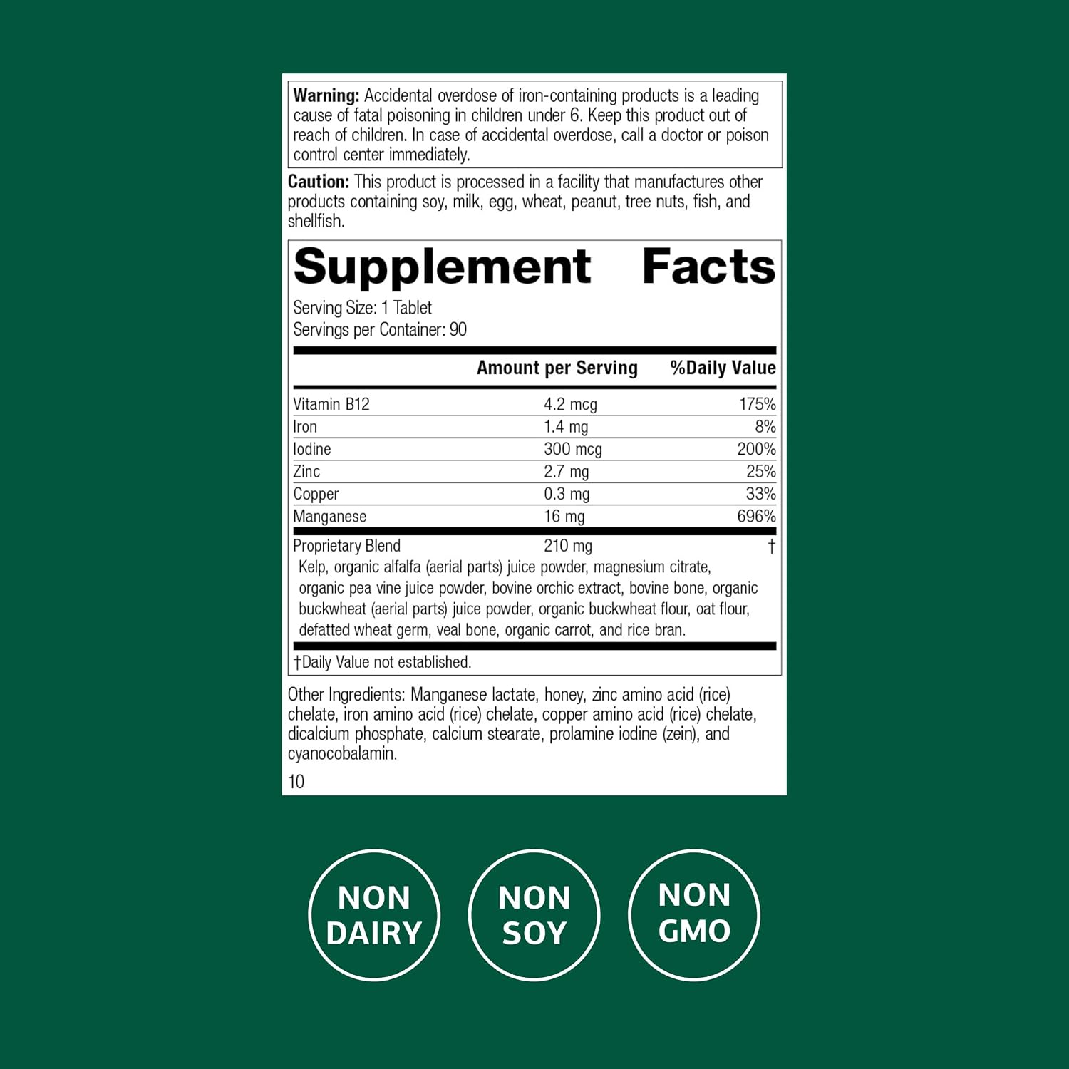 Standard Process Trace Minerals-B12 - Thyroid & Cell Functioning Support with Iodine