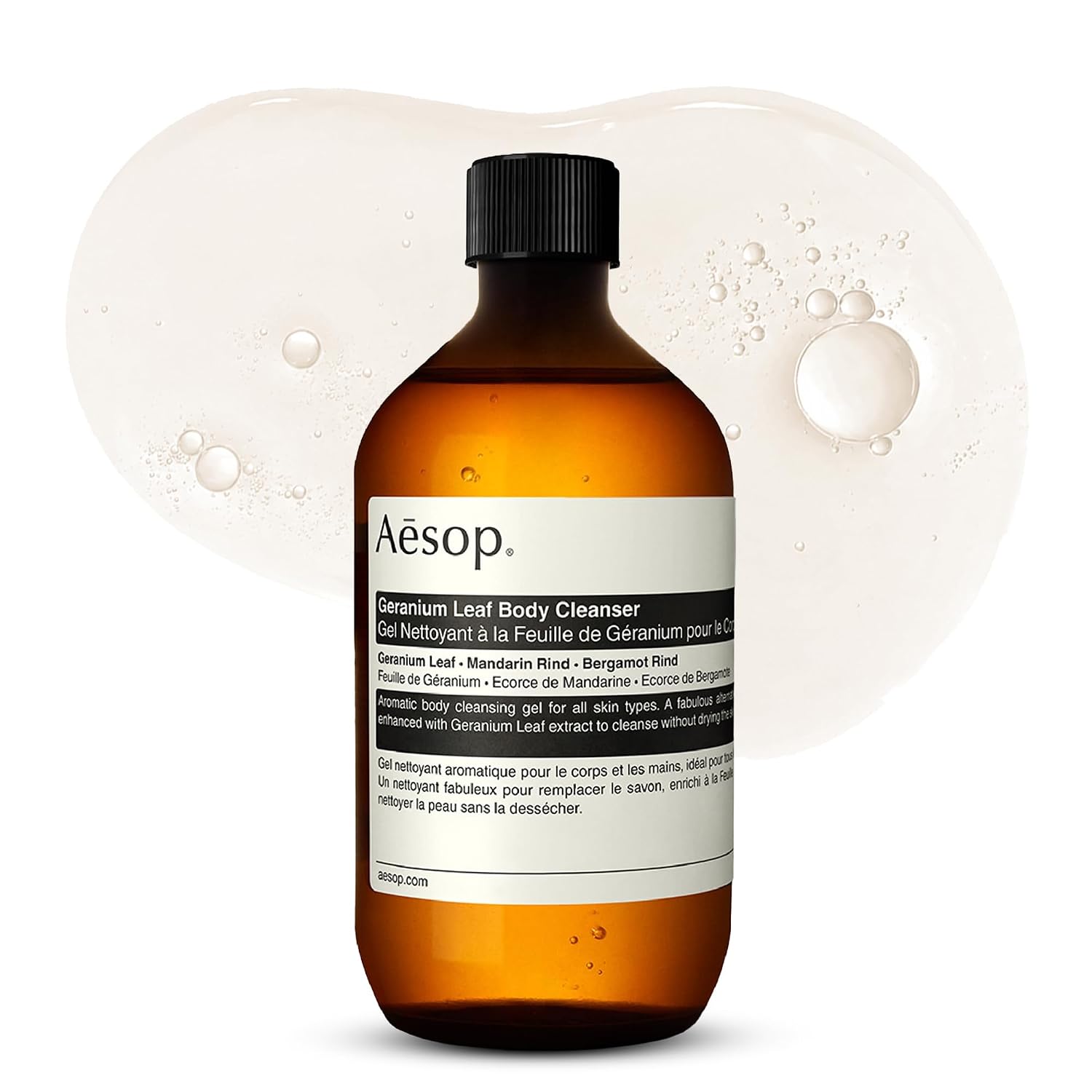 Aesop Geranium Leaf Body Cleanser | Gentle Shower Gel with Geranium, Mandarin and Bergamot Essential Oil Blend to Refresh & Balance Skin | 500 mL / 16.9 oz