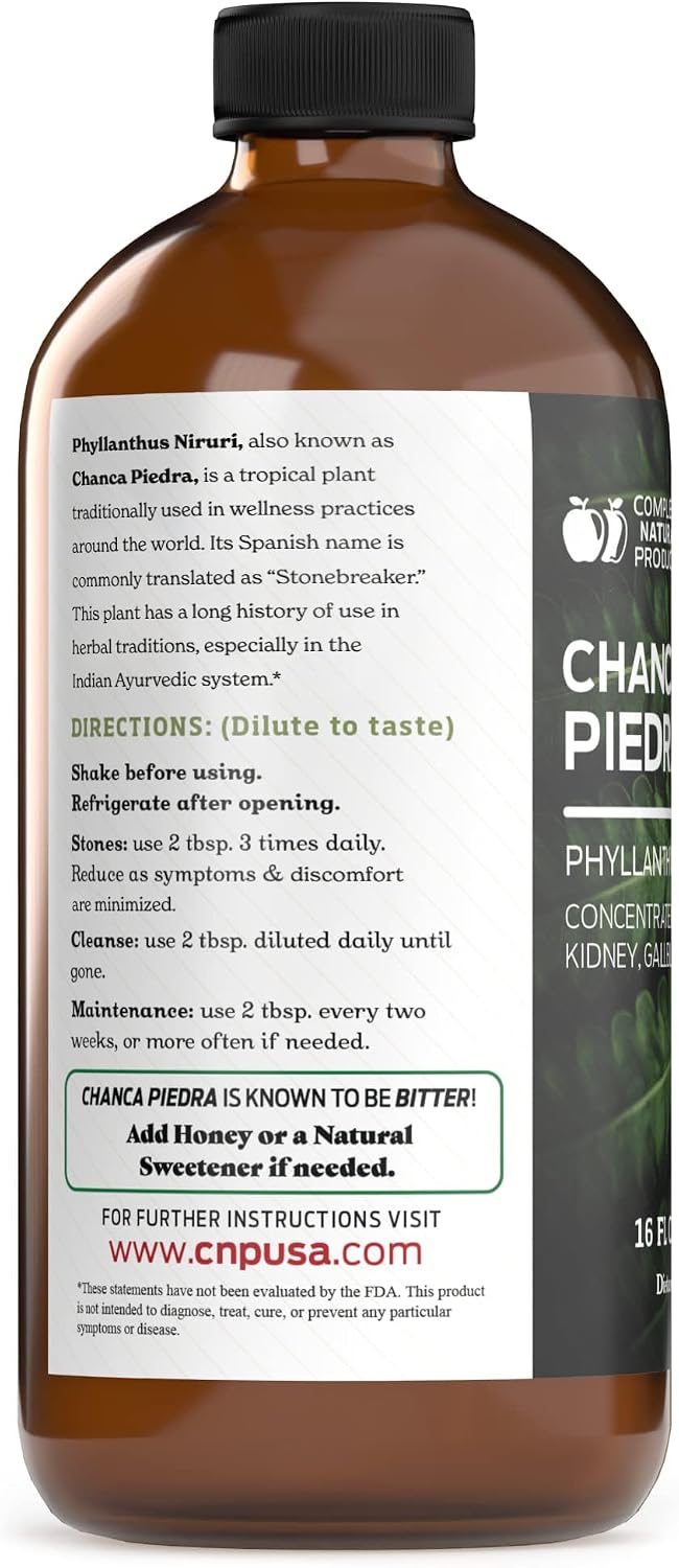 CNP | Chanca Piedra Organic Tincture 16oz - Stone Breaker, Kidney Support | Organic chanca piedra liquid extract for kidney cleanse support, stone breaker routines, alcohol free tincture made in USA