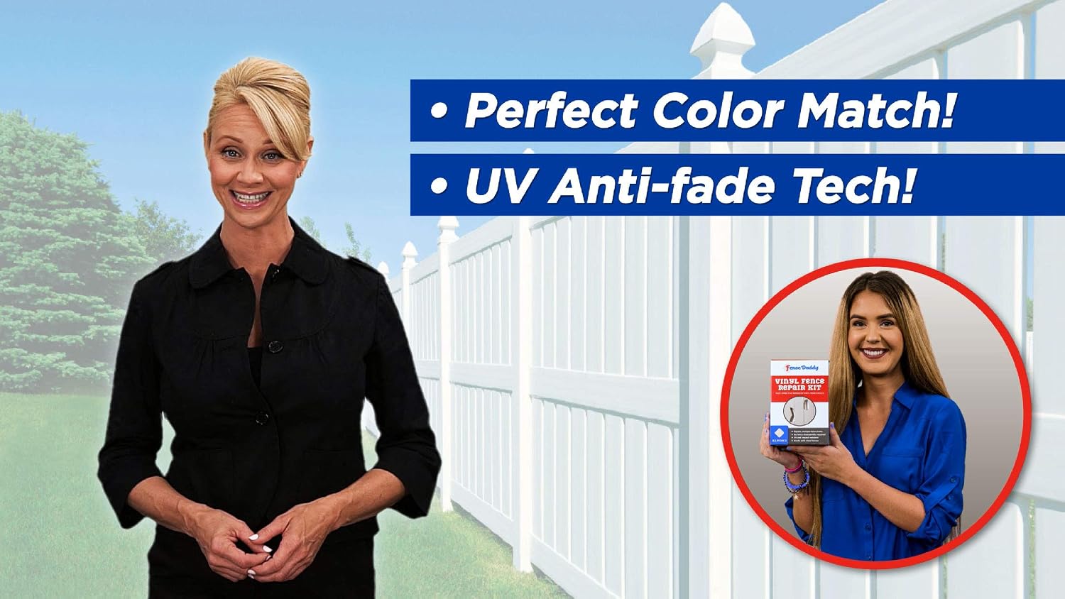 Vinyl Fence Post Repair Kit (Alternative to Replacement Vinyl Fence Panels, Posts, Pickets, Sections, Rails and Parts) White Fence Daddy Kit