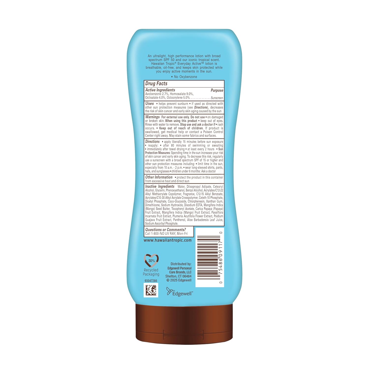 Hawaiian Tropic Everyday Active SPF 50 Sunscreen Lotion, 8 Fl Oz