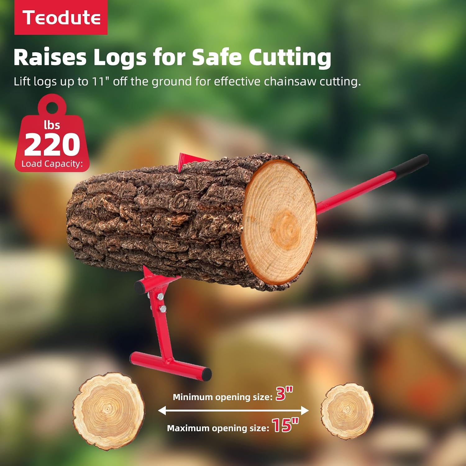 51.18"" Timberjack Log Lifter, Adjustable Log Roller Cant Hook, Heavy-Duty Carbon Steel Log Jack for Rolling and Raising Up The Logs, Log Roller Tool