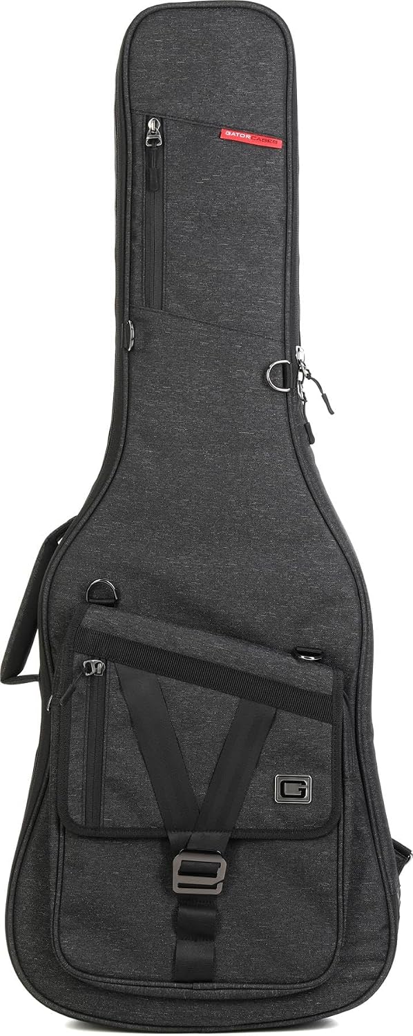 Gator Cases Transit Series Lightweight Bass Guitar Gig Bag with Back Pack Straps and Rubberized Base, Tan Exterior (GT-BASS-TAN)