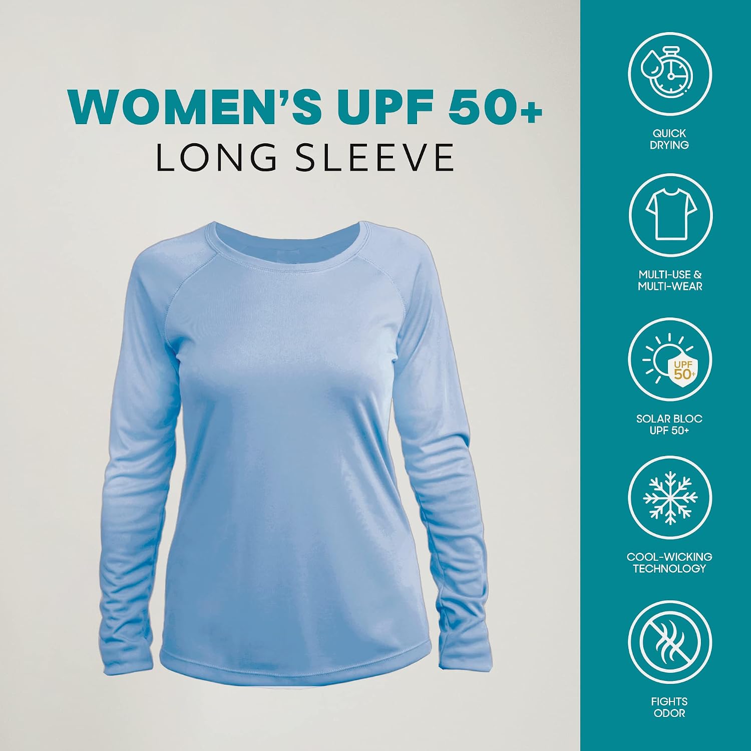 Vapor Apparel Women’s UPF 50+ UV Sun Protection Long Sleeve Performance Regular Fit T-Shirt for Sports and Outdoor
