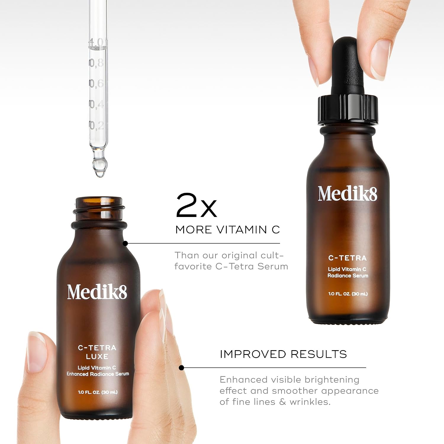 Medik8 C-Tetra - Balancing Vitamin C Serum For Face - Smooths Fine Lines and Wrinkles - Face Serum with Squalane - Vegan and Gluten Free - 1.0 oz | 7% Vitamin C, squalane for hydration, vitamin E antioxidant, lightweight