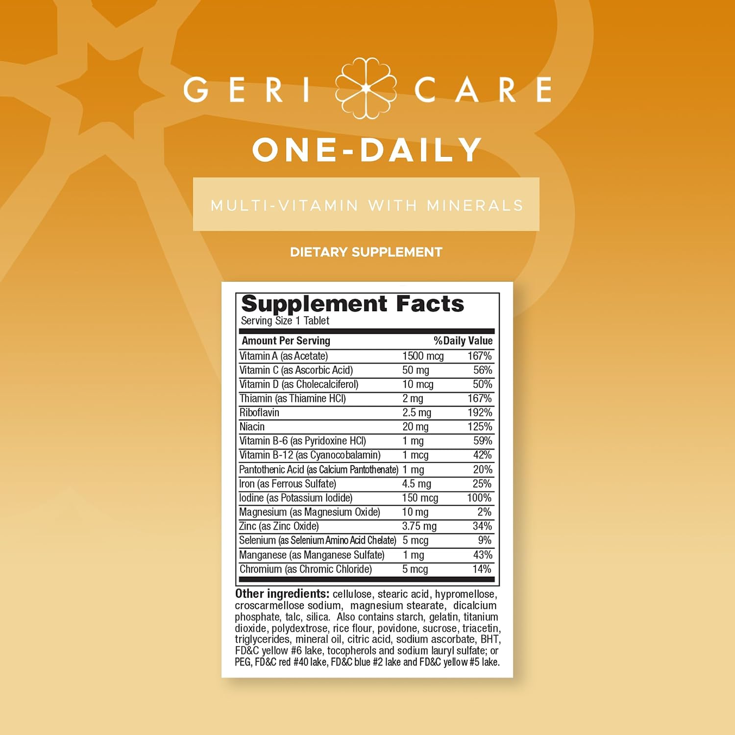 One-Daily Multivitamins with Minerals for Men & Women (100 Tablets) by GeriCare| High-Potency Multi-Vitamin & Multimineral Dietary Supplement for Immunity, Energy| Complete Daily Nutritional Support
