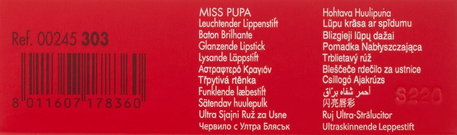 Pupa Milano Miss Pupa Ultra Brilliant Lipstick - 102 Candy Nude for Women - 0.071 oz Lipstick