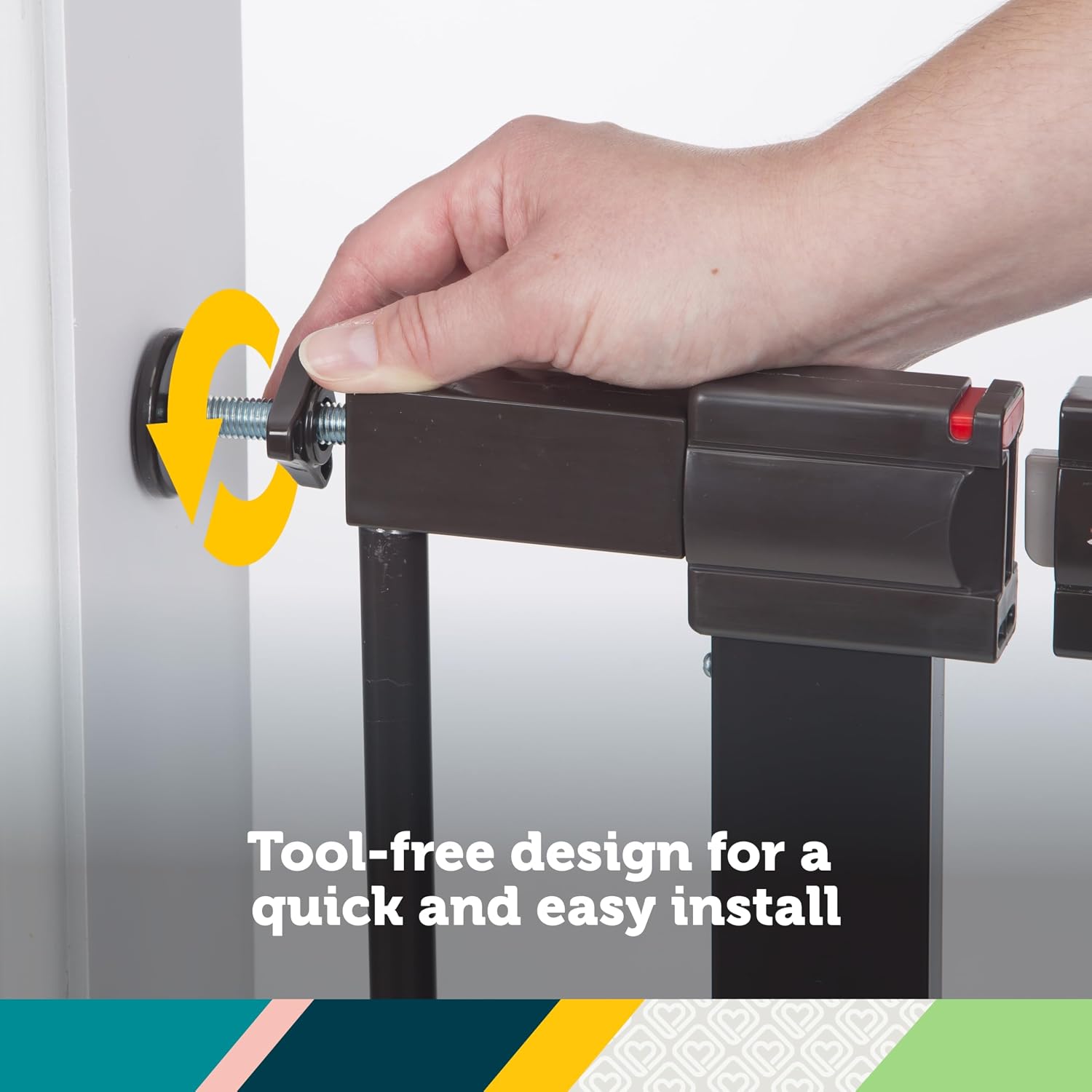Safety 1st Easy Install Baby Gates for Doorways, Tall & Wide, Décor Easy Install, Pressure Mount Fastening, No Drilling