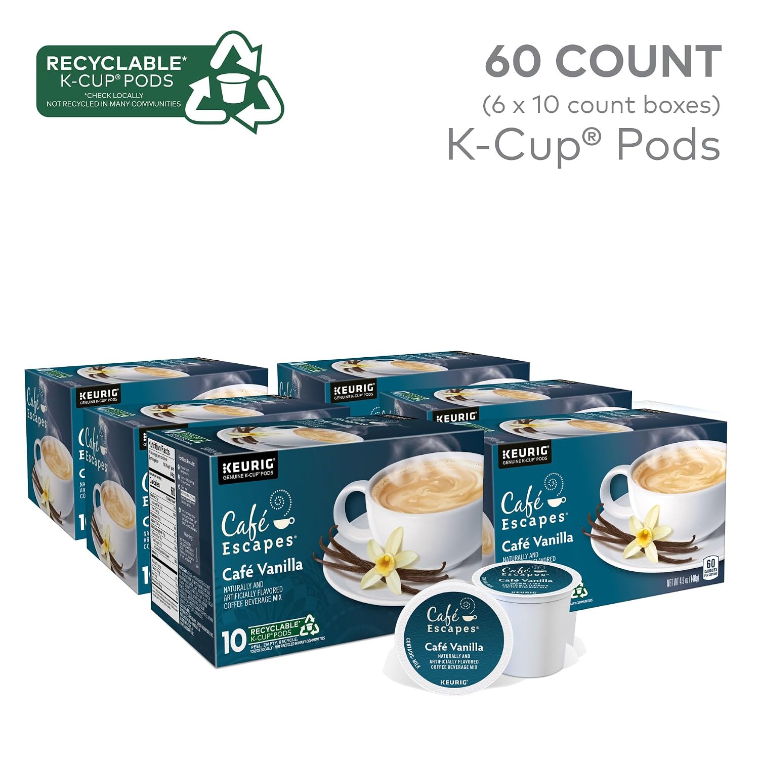 Cafe Escapes Milk Chocolate Hot Cocoa Keurig Single-Serve K-Cup Pods, 96 Count
